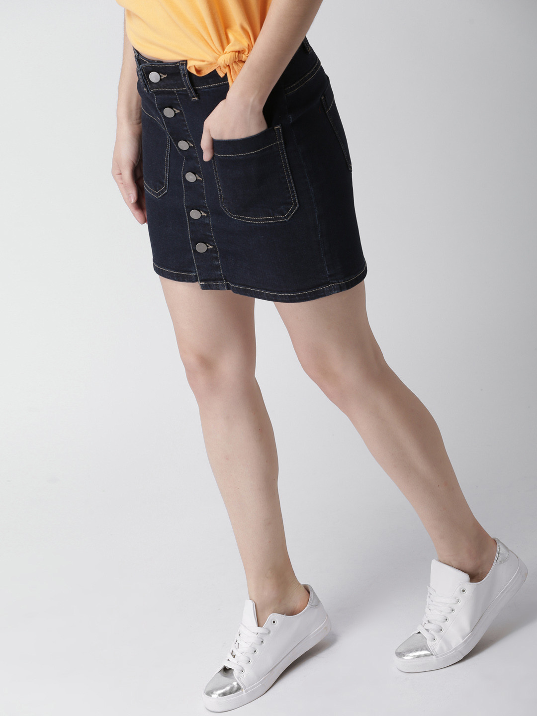 

Mast & Harbour Blue Denim Skirt