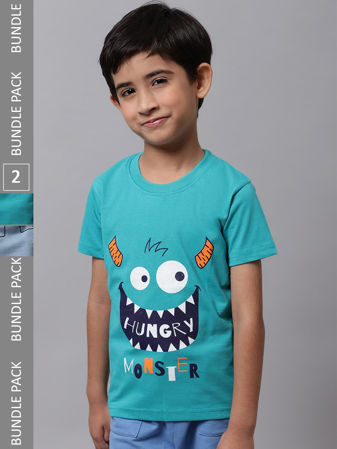 

BAESD Boys Pack Of 2 Printed Cotton T-shirt, Blue