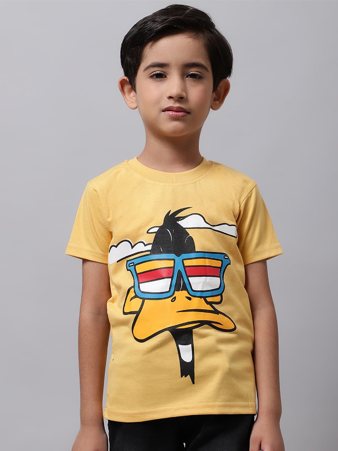 

BAESD Boys Graphic Printed Cotton T-Shirt, Yellow