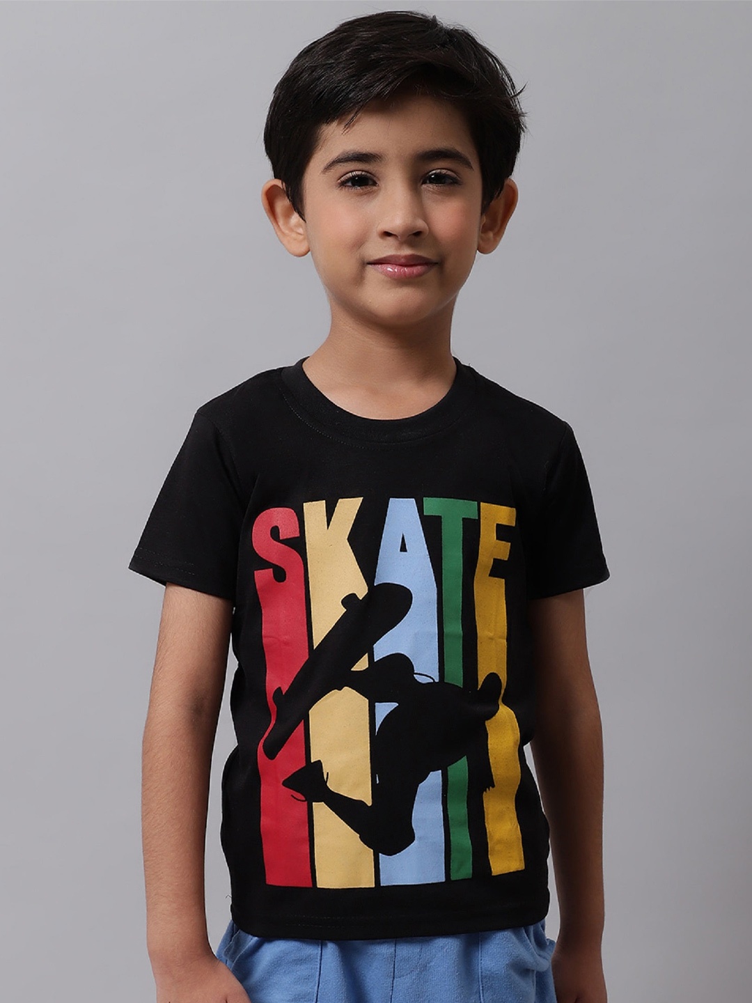 

BAESD Boys Graphic Printed Cotton T-Shirt, Black