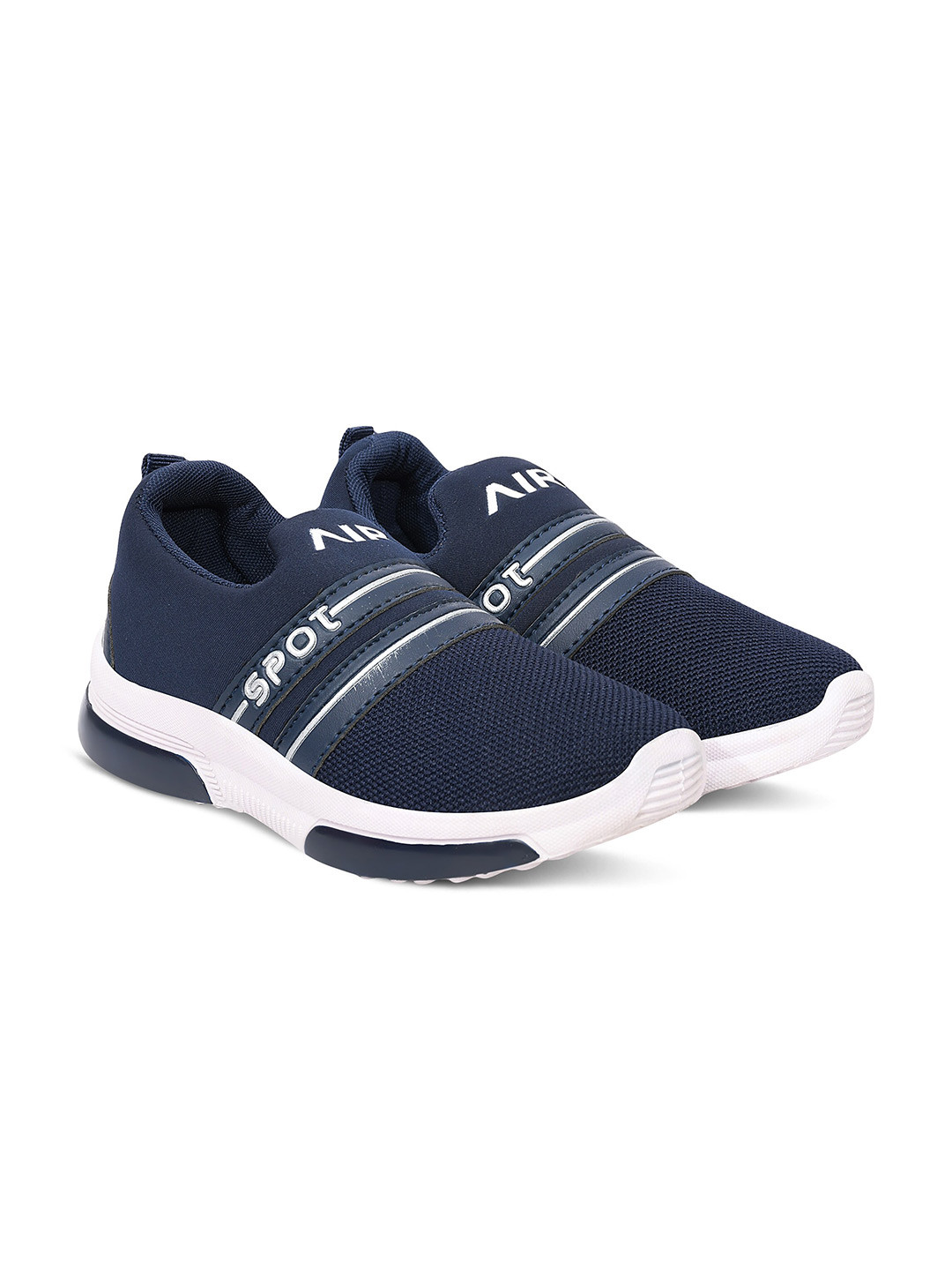 

Airspot Kids Textured Lightweight Slip On Sneakers, Navy blue
