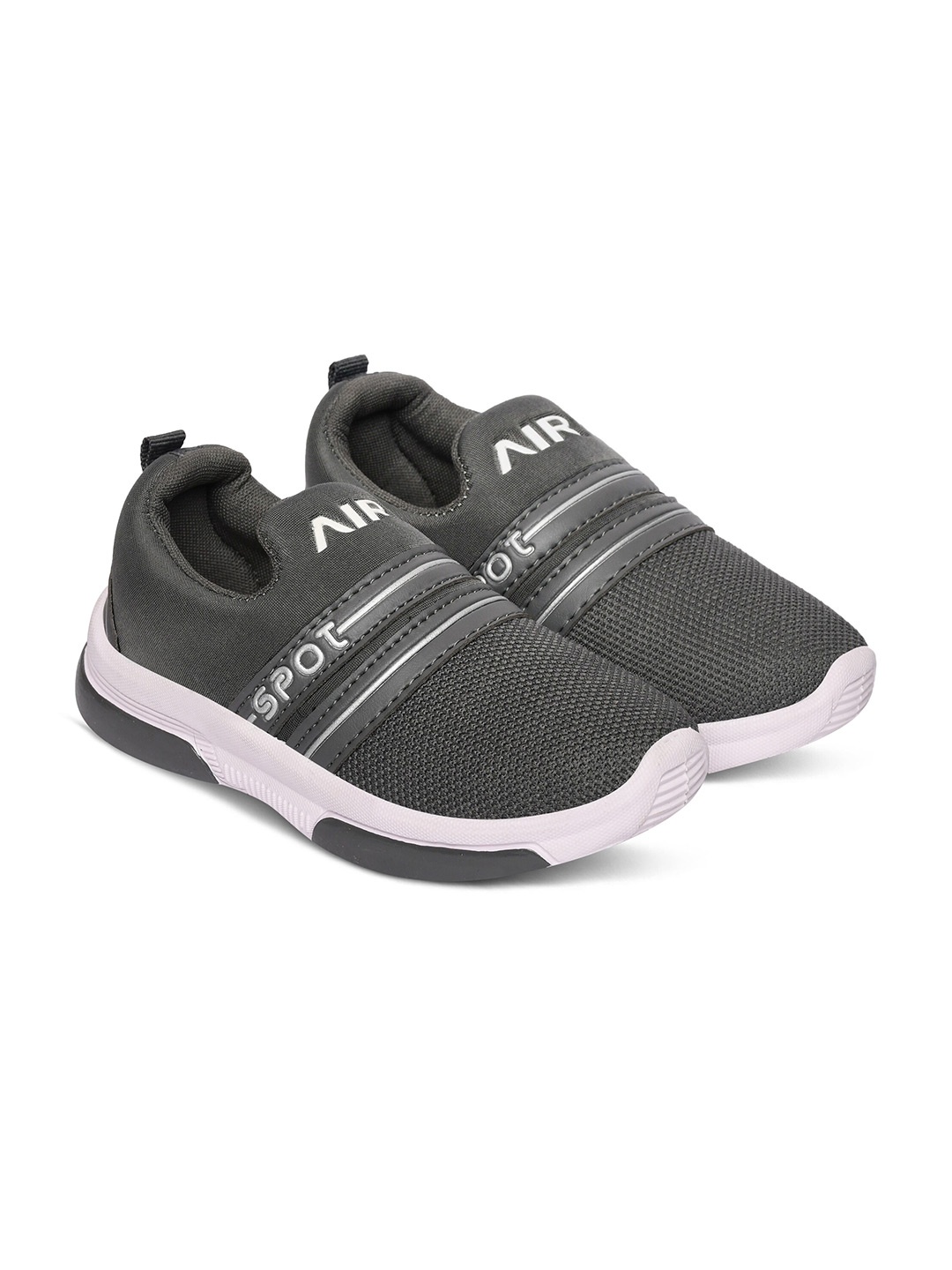

Airspot Kids Textured Lightweight Slip On Sneakers, Grey