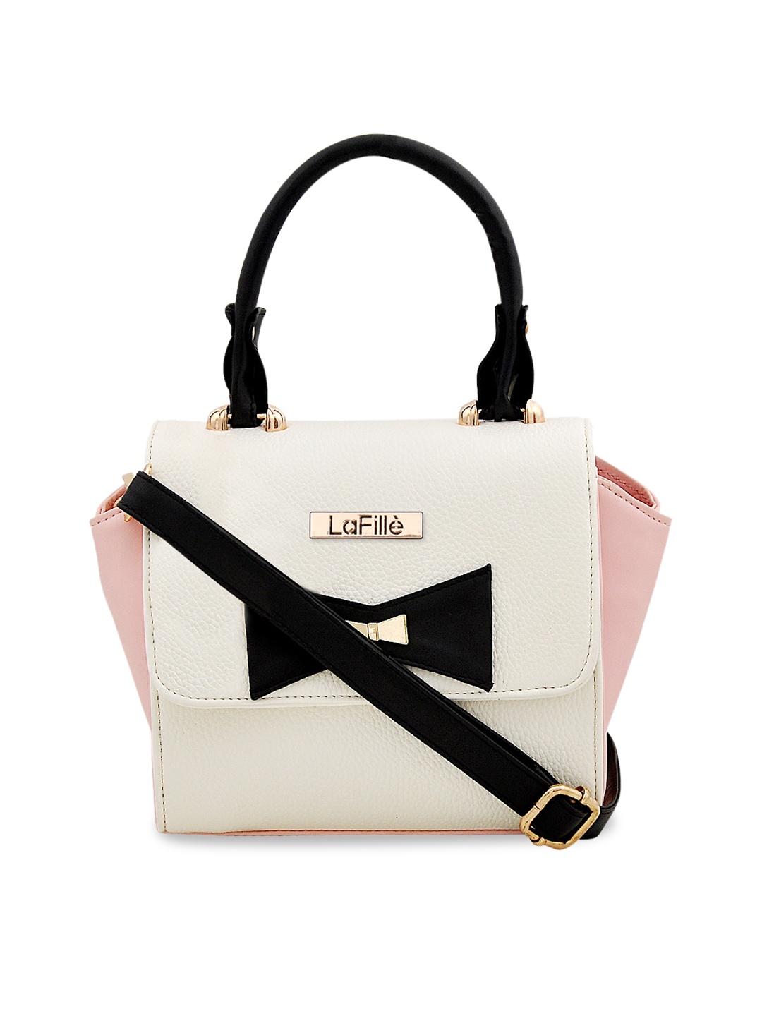 

LaFille Colourblocked Structured Handheld Bag with Bow Detail, Pink
