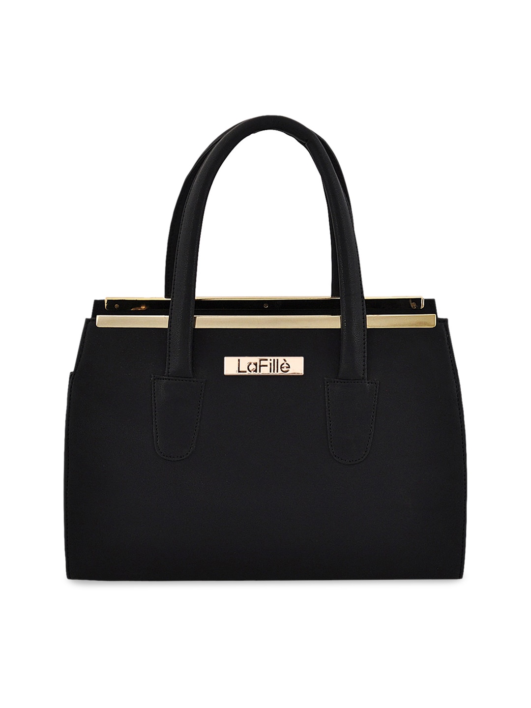 

LaFille Black PU Structured Handheld Bag