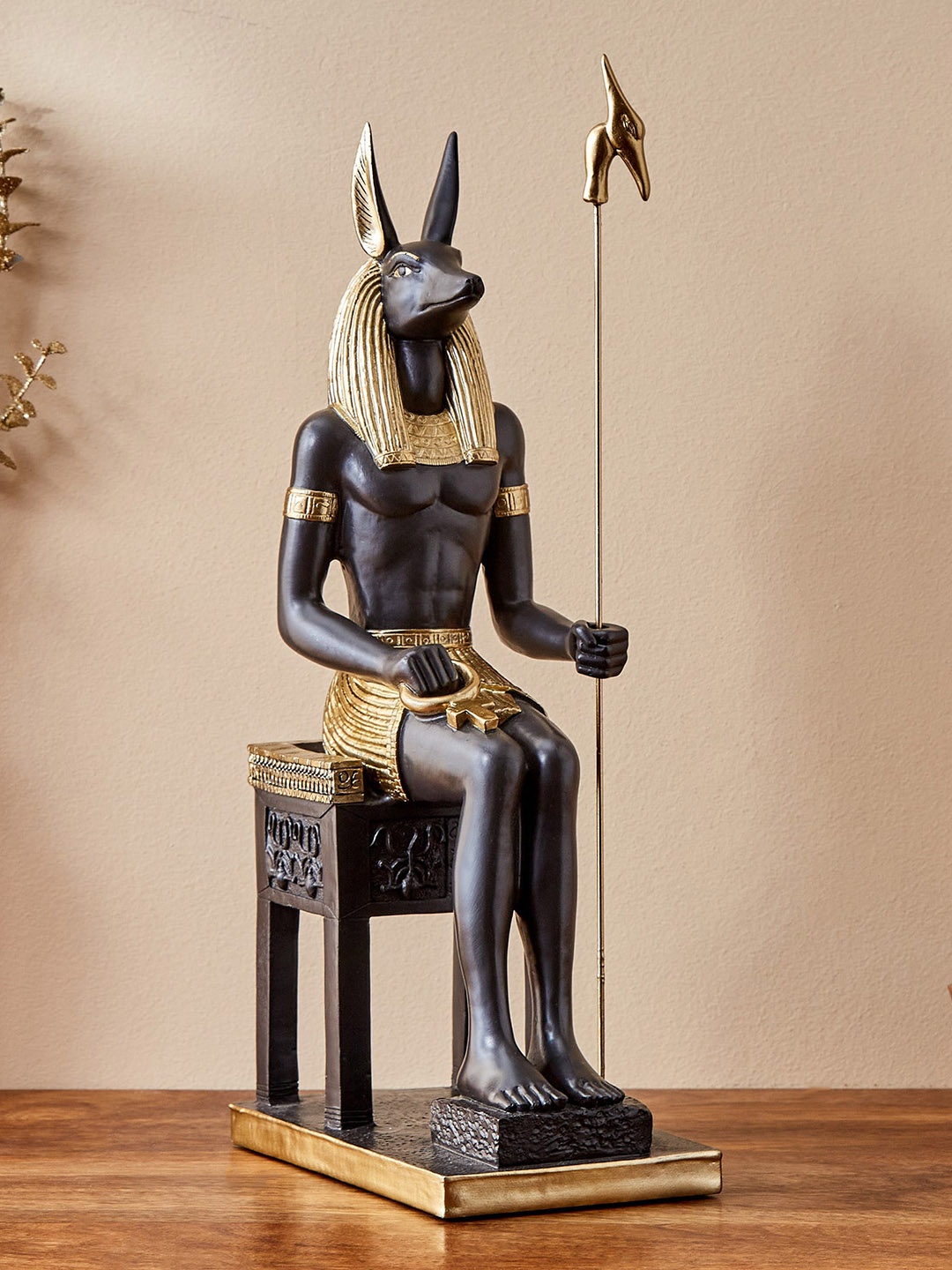 

Home Centre Jaguar Black & Gold Toned Egyptian Anput Showpiece