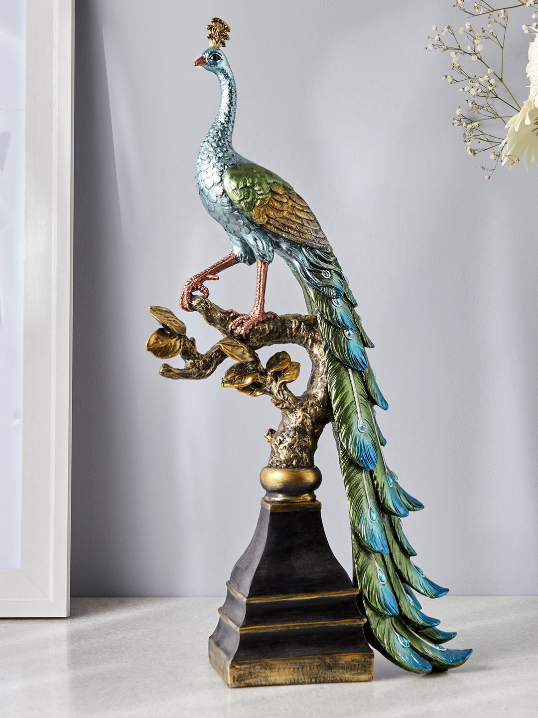 

Home Centre Mayur Blue & Green Peacock Showpiece