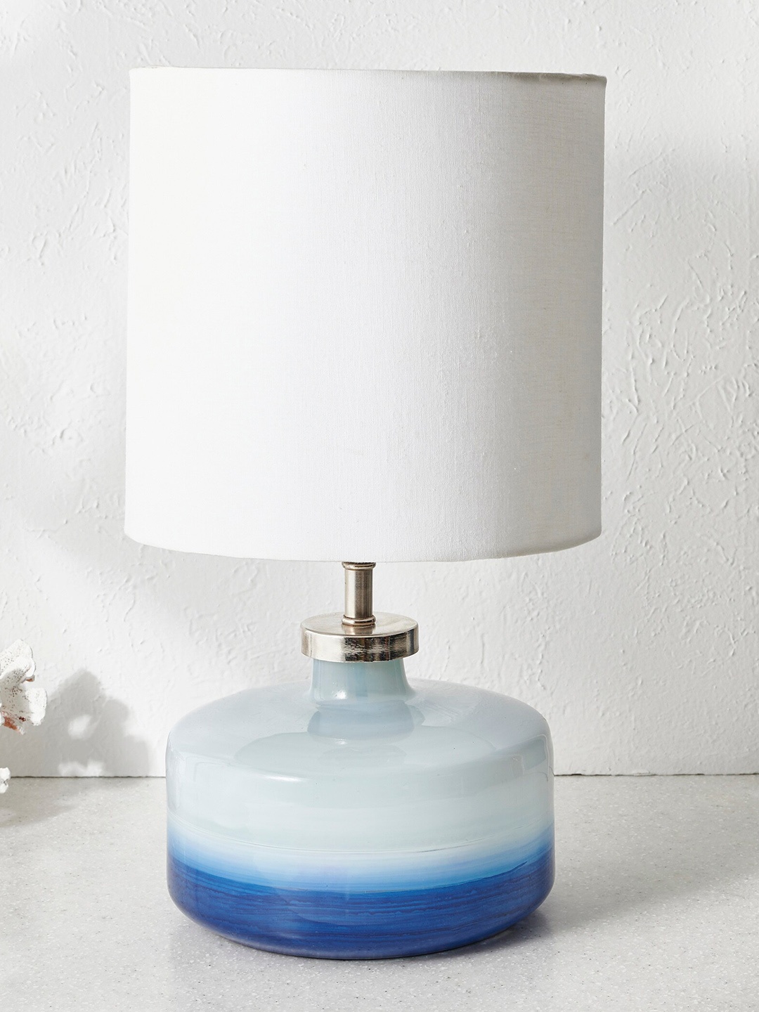 

Home Centre Splendid Santorini Blue & White Colourblocked Glass Table Lamp