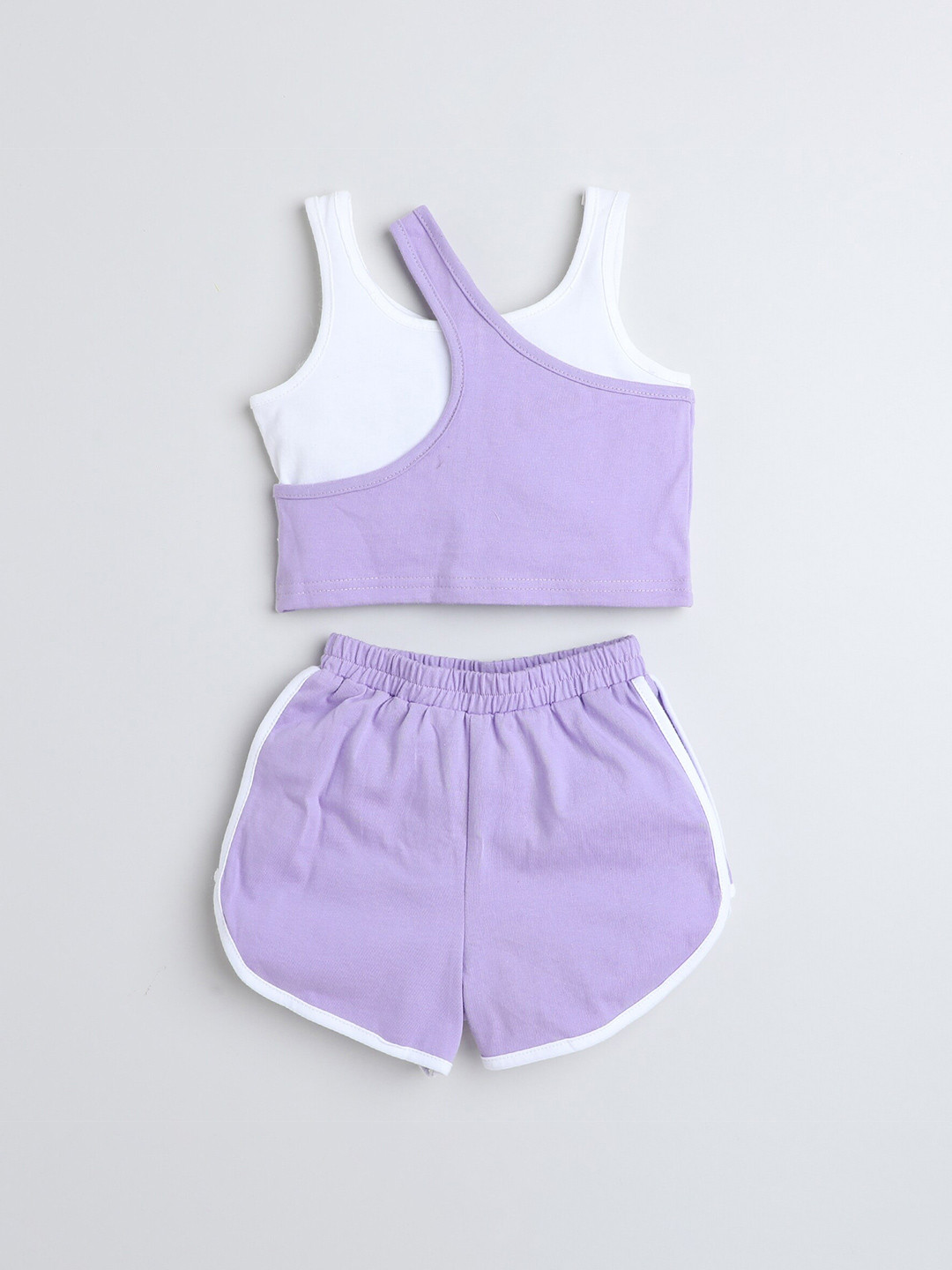 

taffykids Girls Sleeveless Pure Cotton Top With Shorts, White