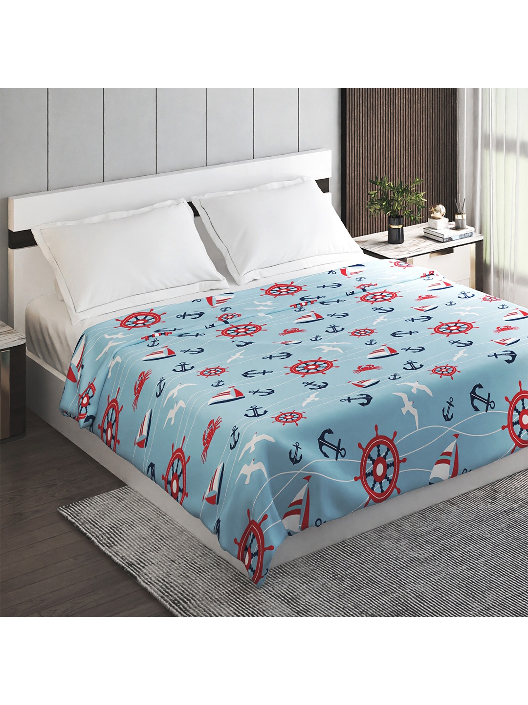 

Home Centre Blue Summer 150 GSM Double Bed Blanket