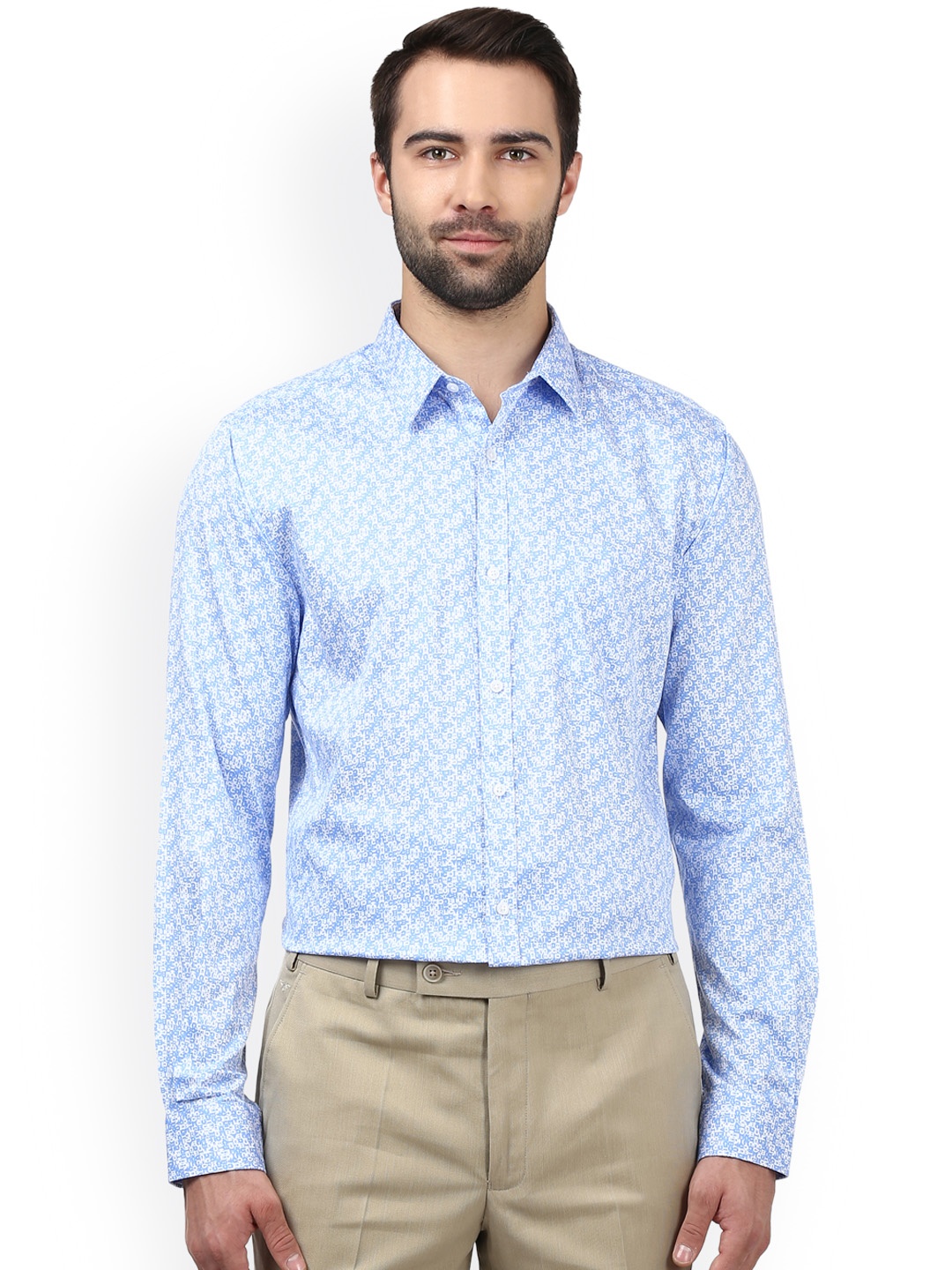 

Park Avenue Men Blue Slim Fit Printed Formal Shirt
