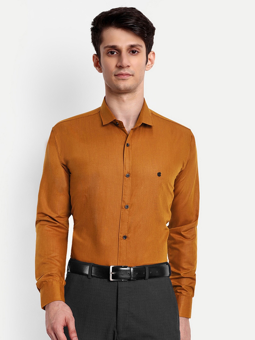 

GETCHI Spread Collar Premium Opaque Formal Shirt, Orange