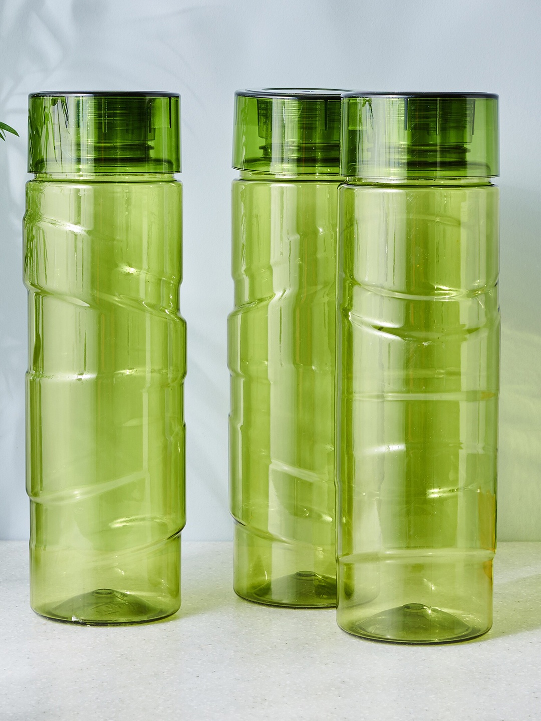 

Home Centre Corsica Clinton Green 3-Pieces Textured Fridge Water Bottles 950ml Each