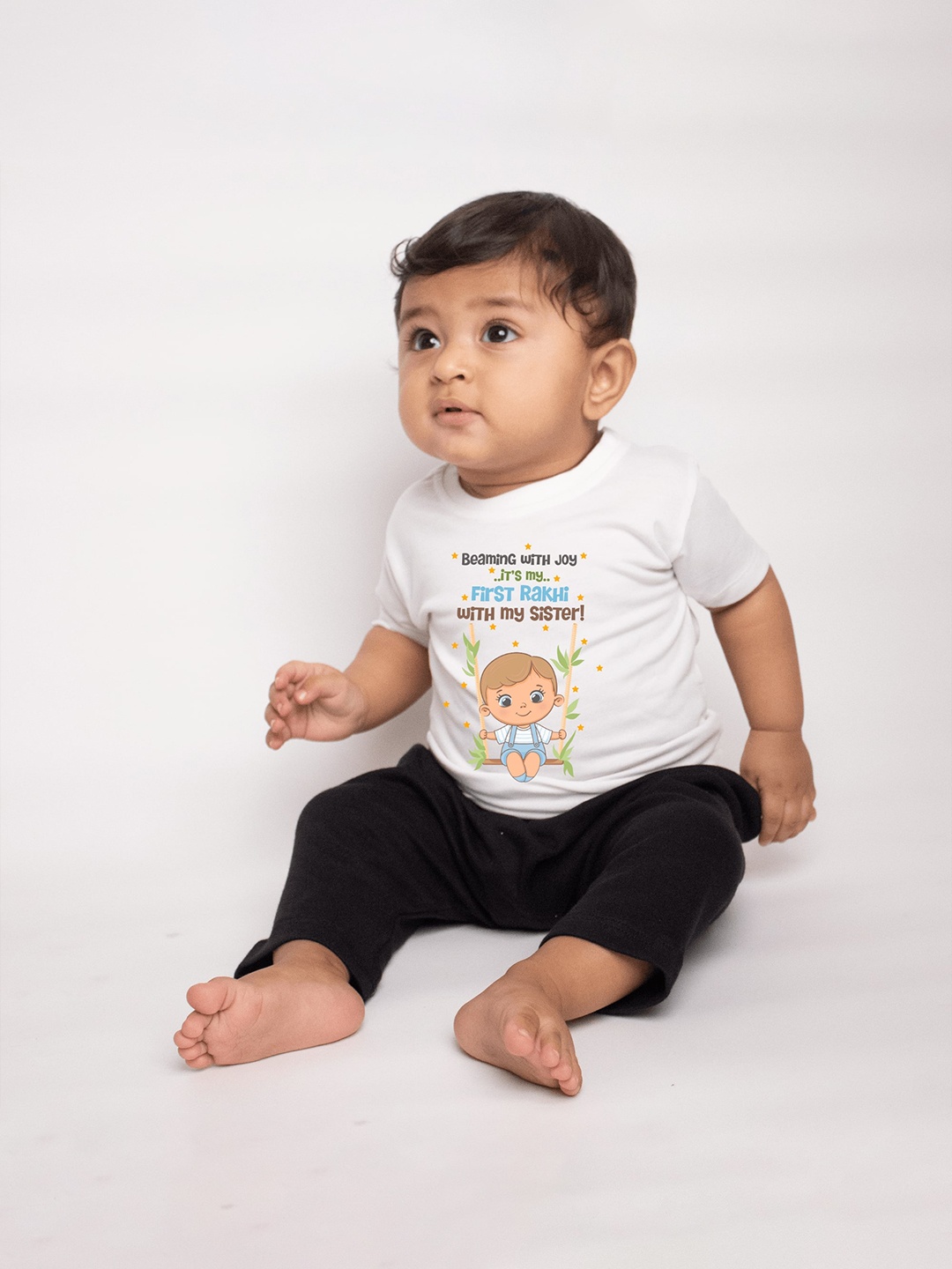 

KNITROOT Infants Printed Cotton T-shirt, White