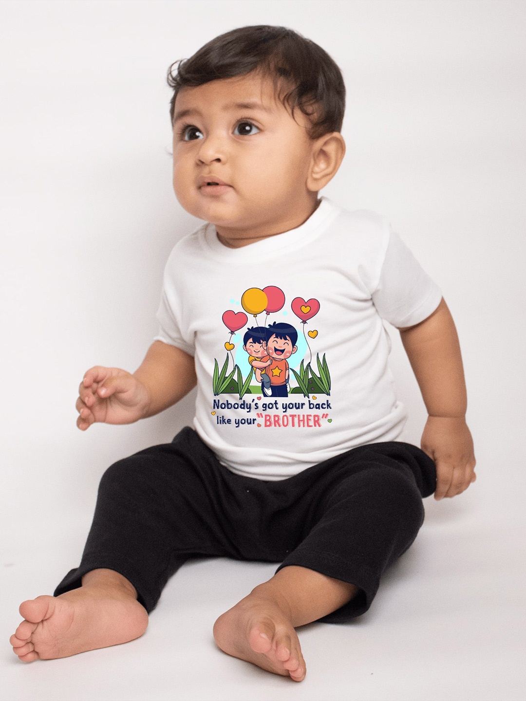 

KNITROOT Kids White Printed Cotton T-shirt