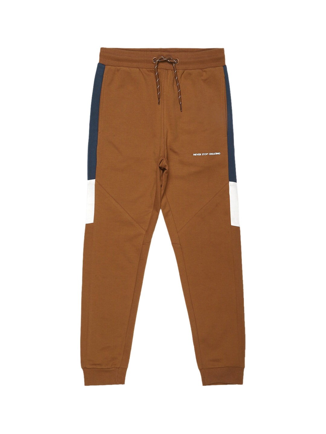 

Alan Jones Boys Colourblocked Cotton Joggers, Brown