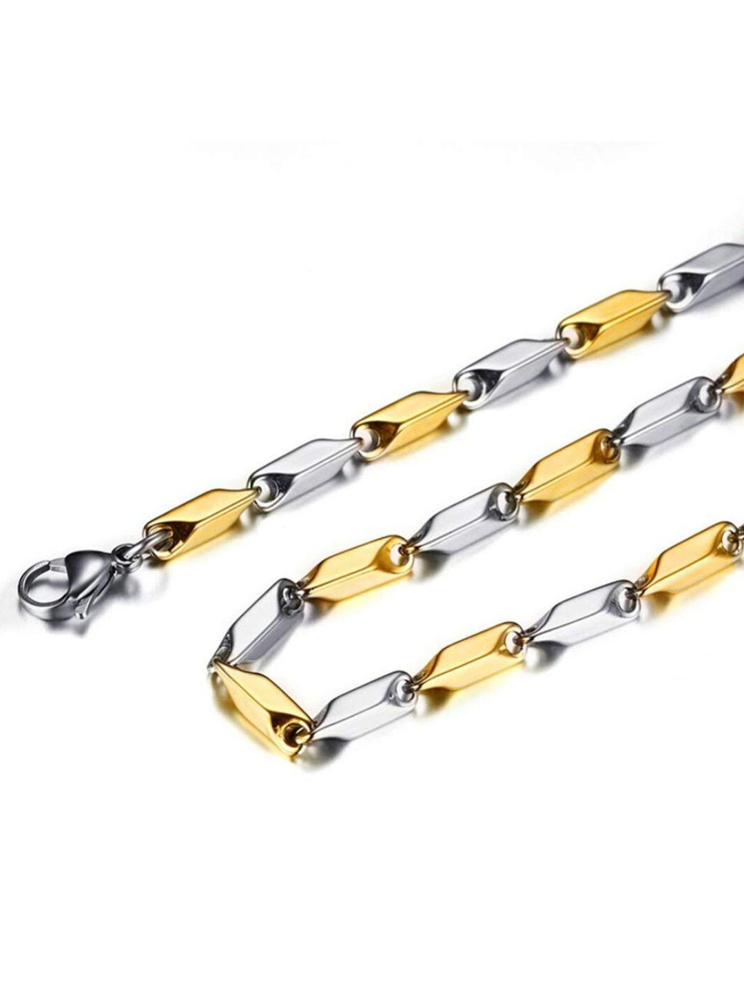 

MYKI Men Gold-Toned Silver-Plated Stainless Steel Chain