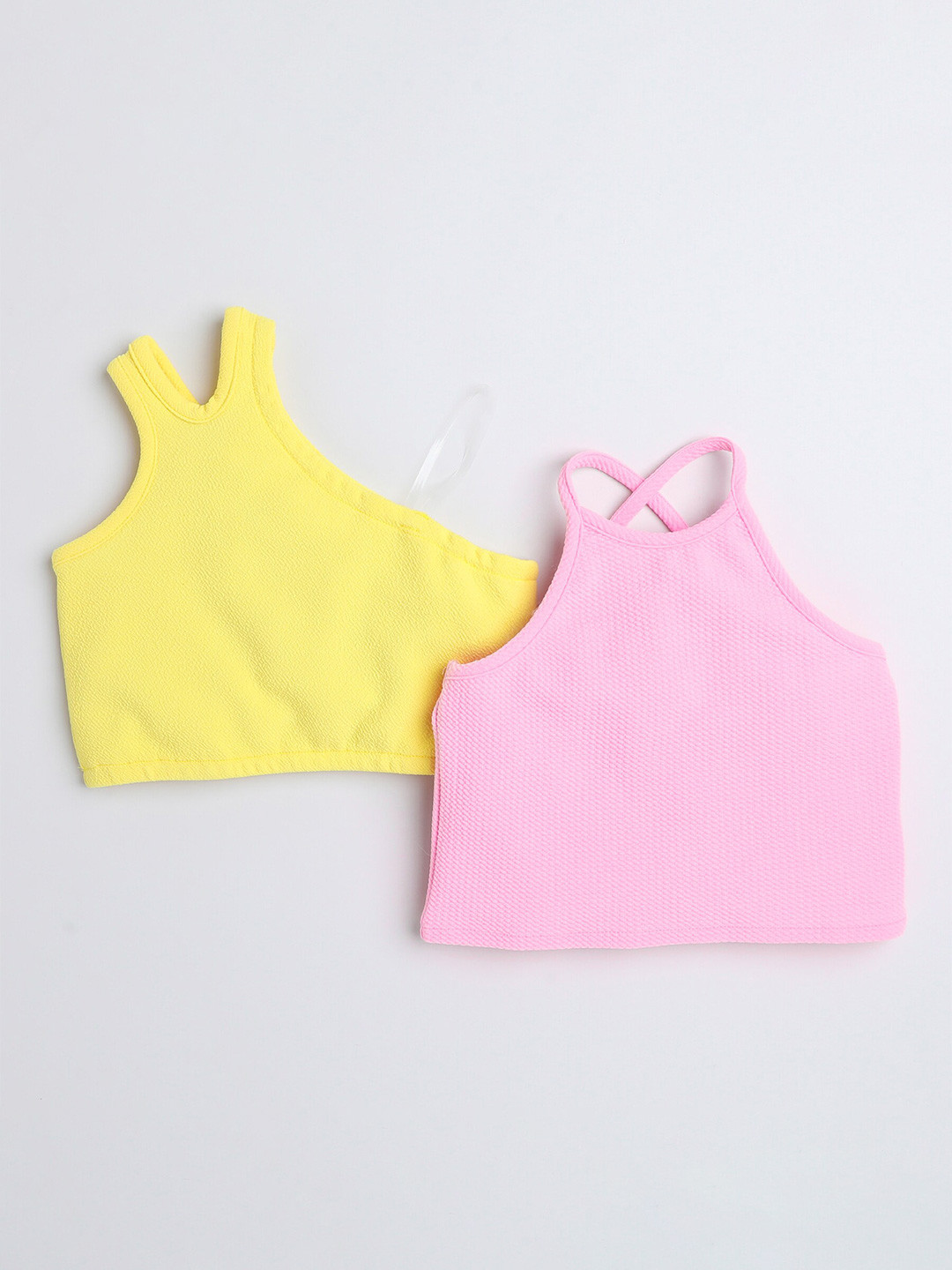 

taffykids Girls Pack Of 2 Shoulder Strapped Tank Tops, Pink