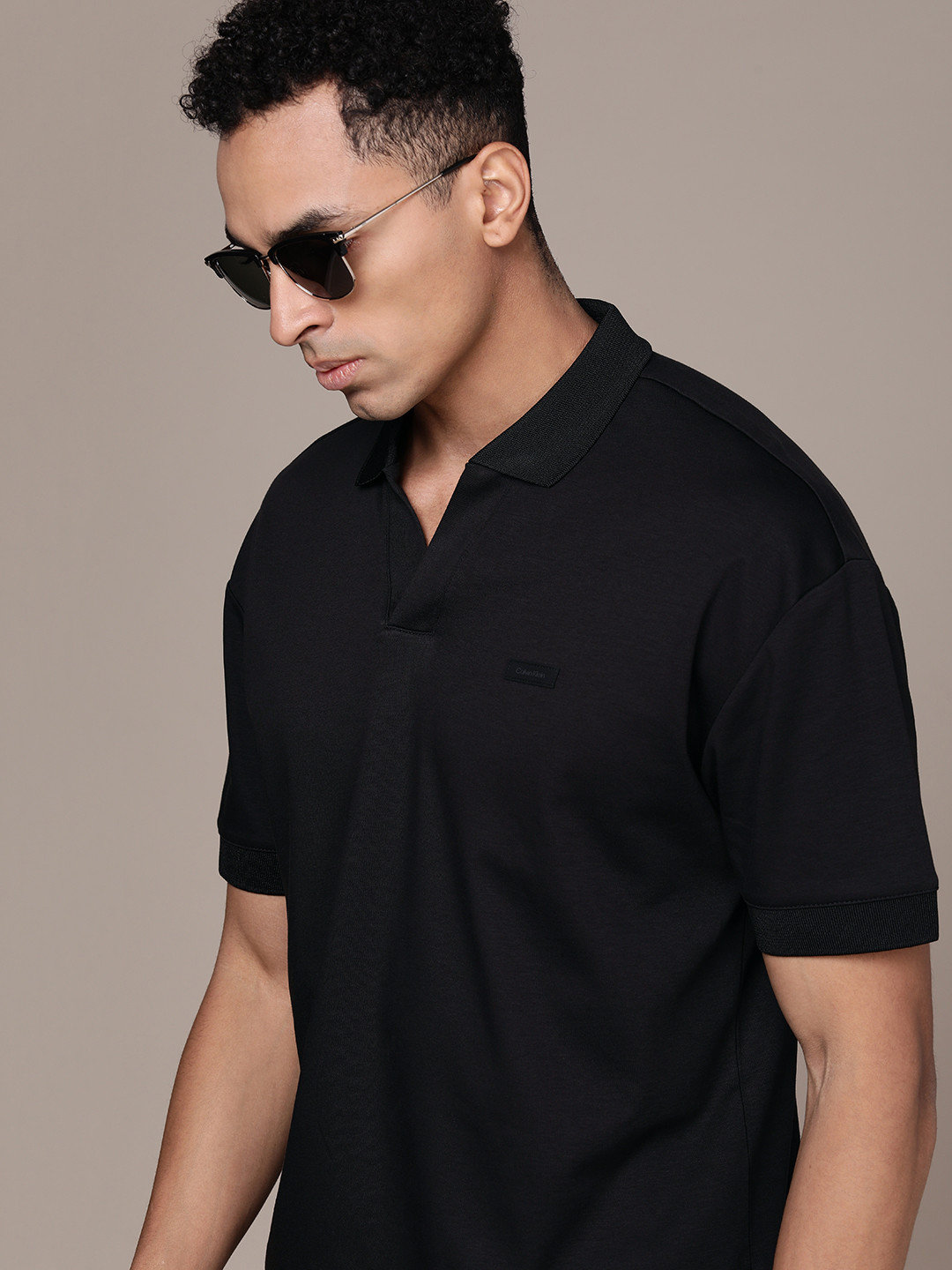 

Calvin Klein Jeans Polo Collar Pure Cotton T-shirt, Black
