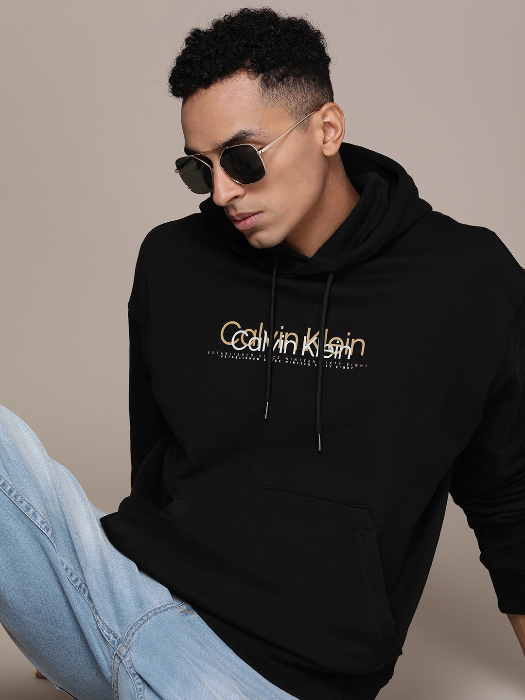 

Calvin Klein Jeans Pure Cotton Hooded Sweatshirt, Black