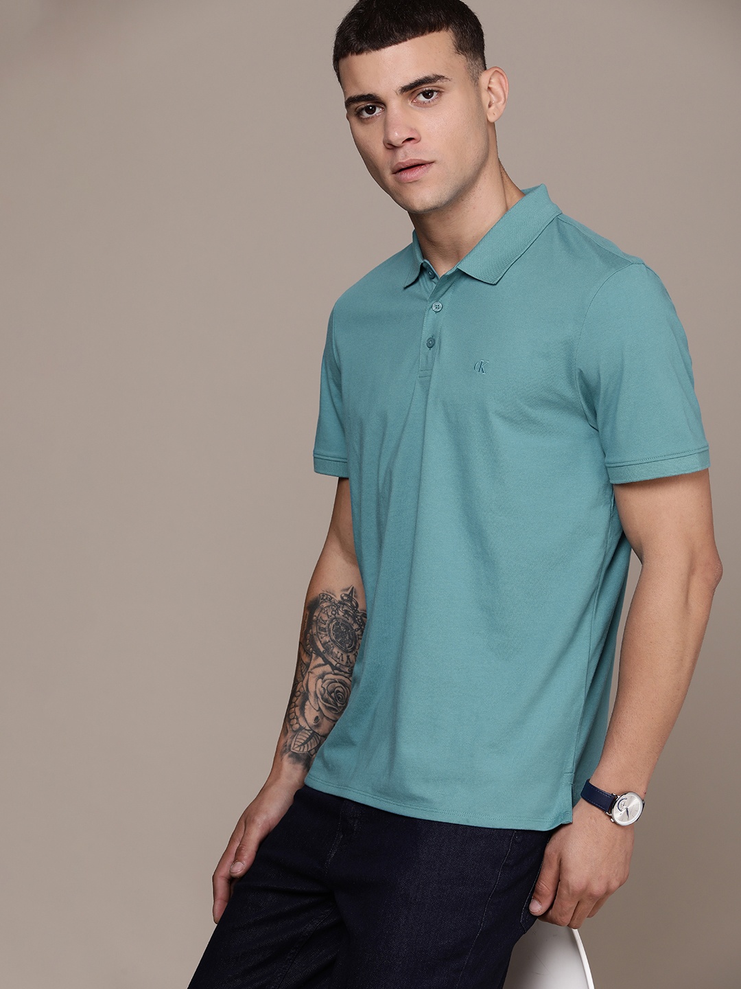 

Calvin Klein Jeans Polo Collar T-shirt, Blue