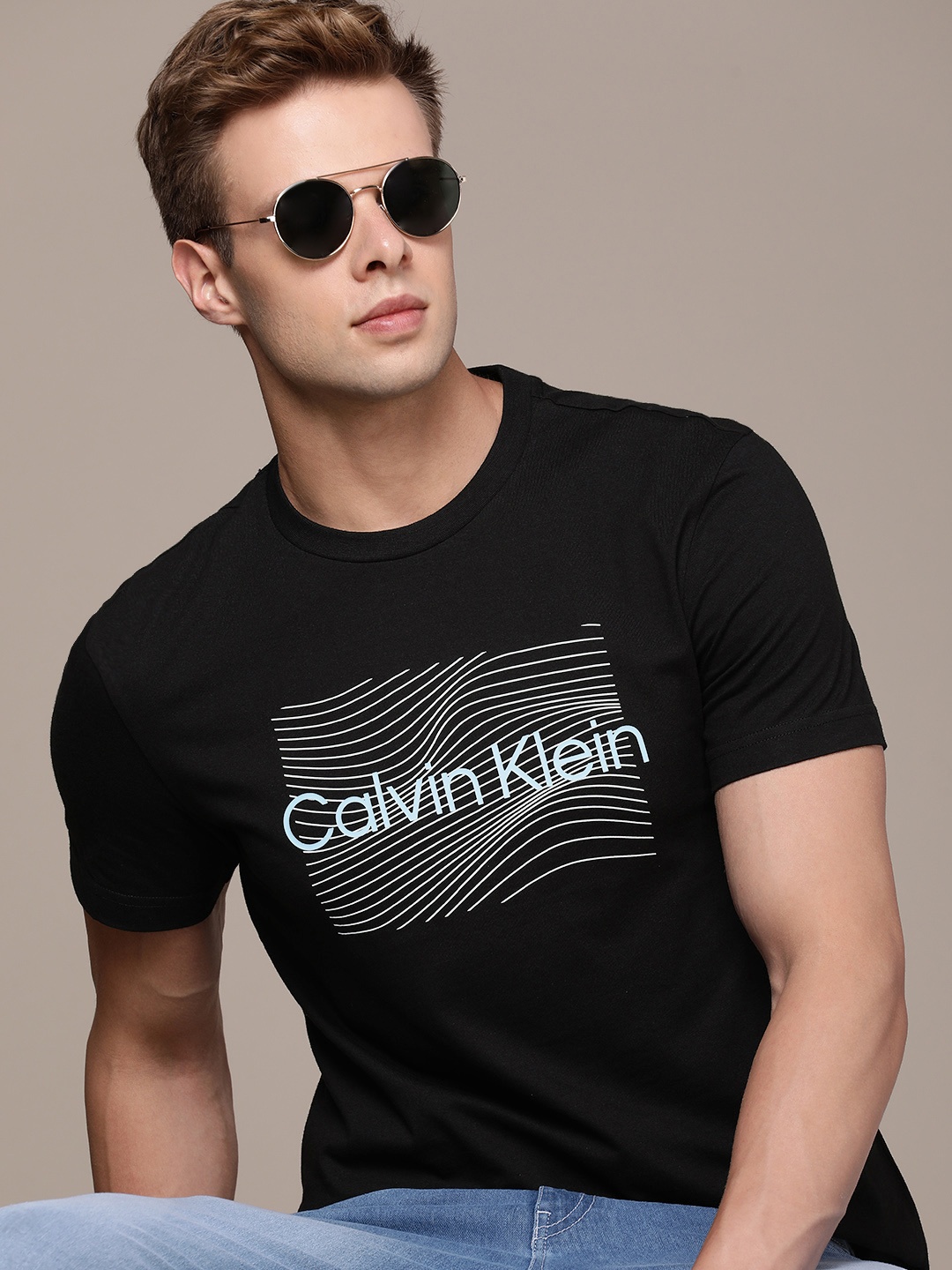 

Calvin Klein Jeans Brand Logo Pure Cotton Applique T-shirt, Black
