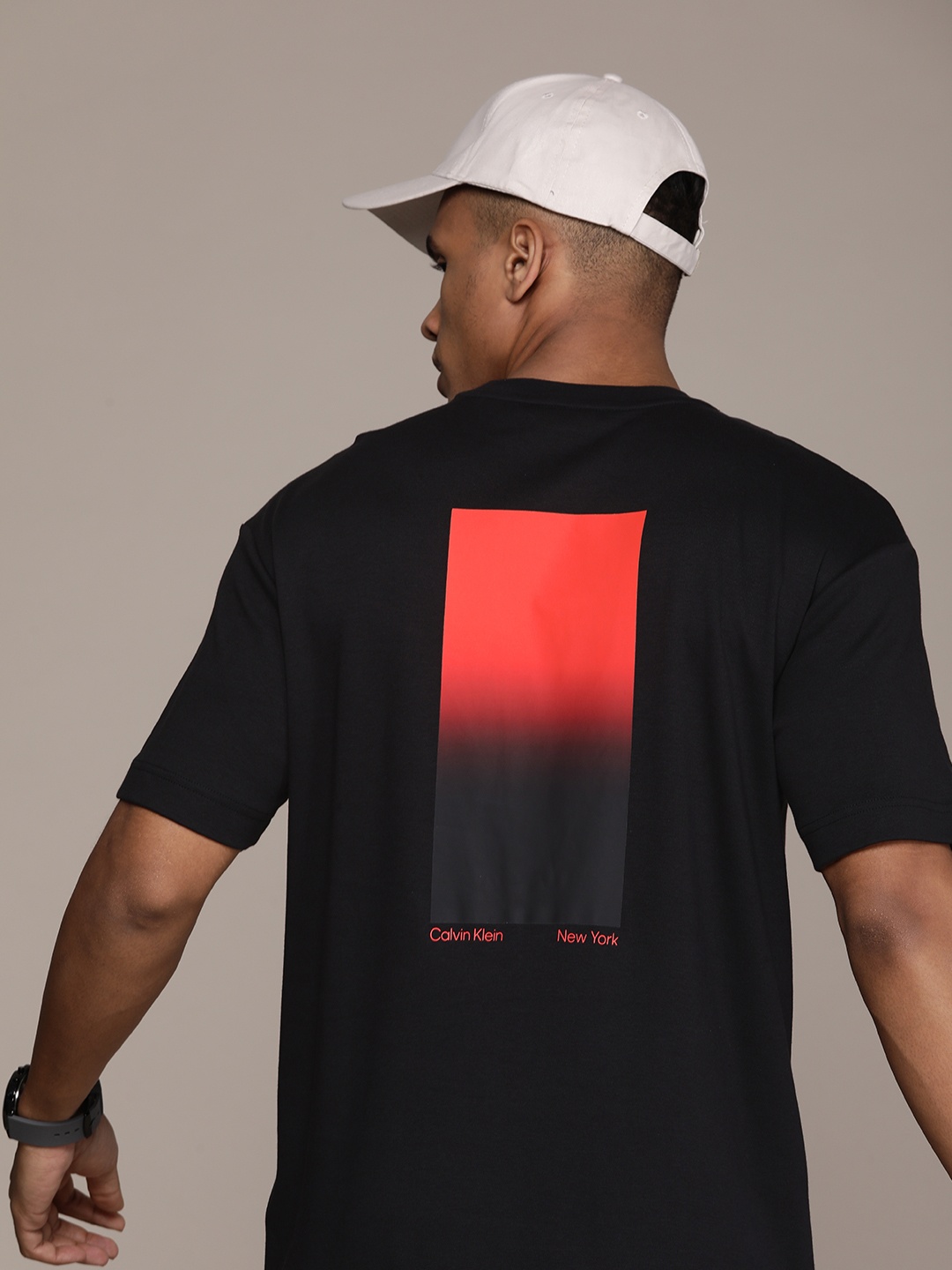 

Calvin Klein Jeans Graphic Printed Pure Cotton T-shirt, Black
