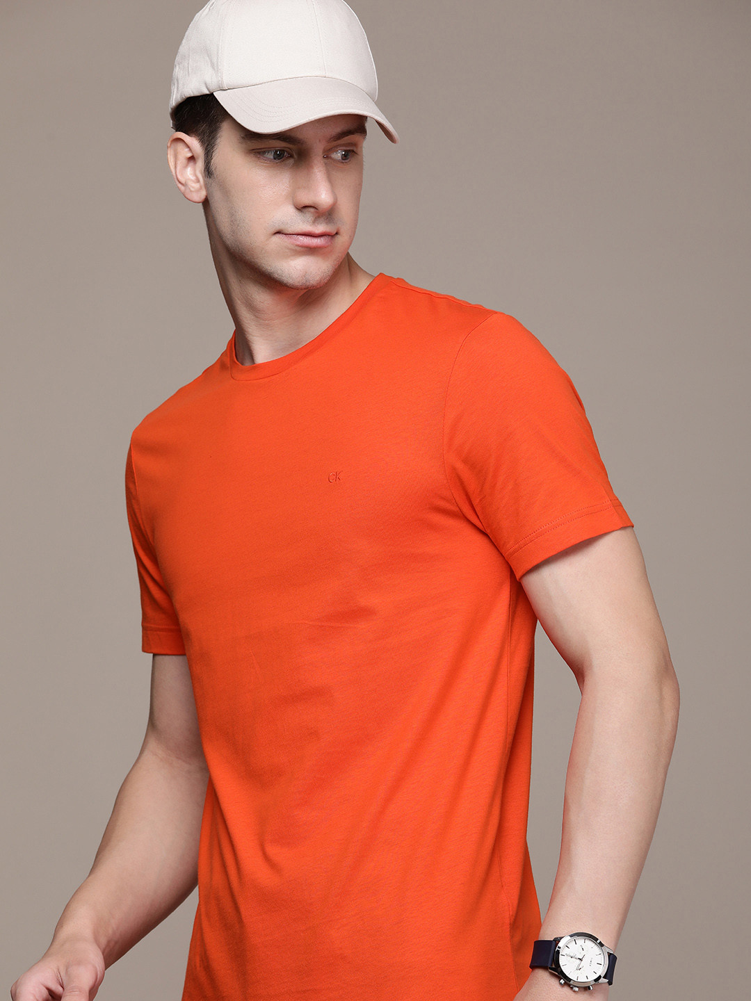 

Calvin Klein Jeans Pure Cotton Round Neck T-shirt, Orange