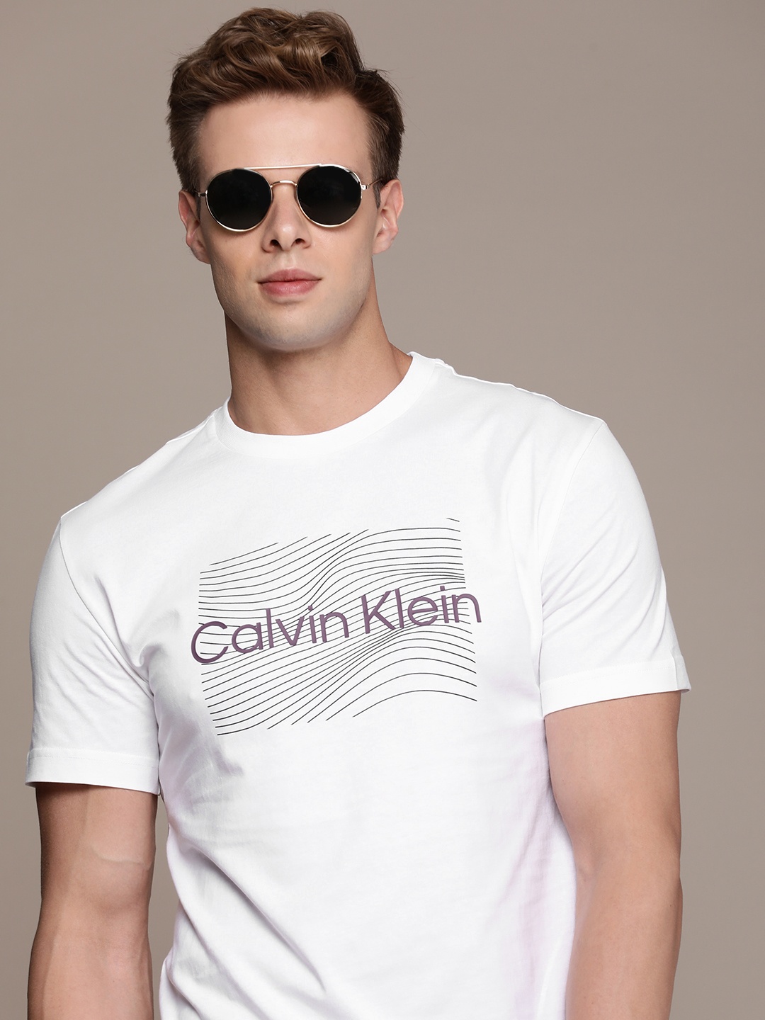 

Calvin Klein Jeans Brand Logo Pure Cotton Applique T-shirt, White