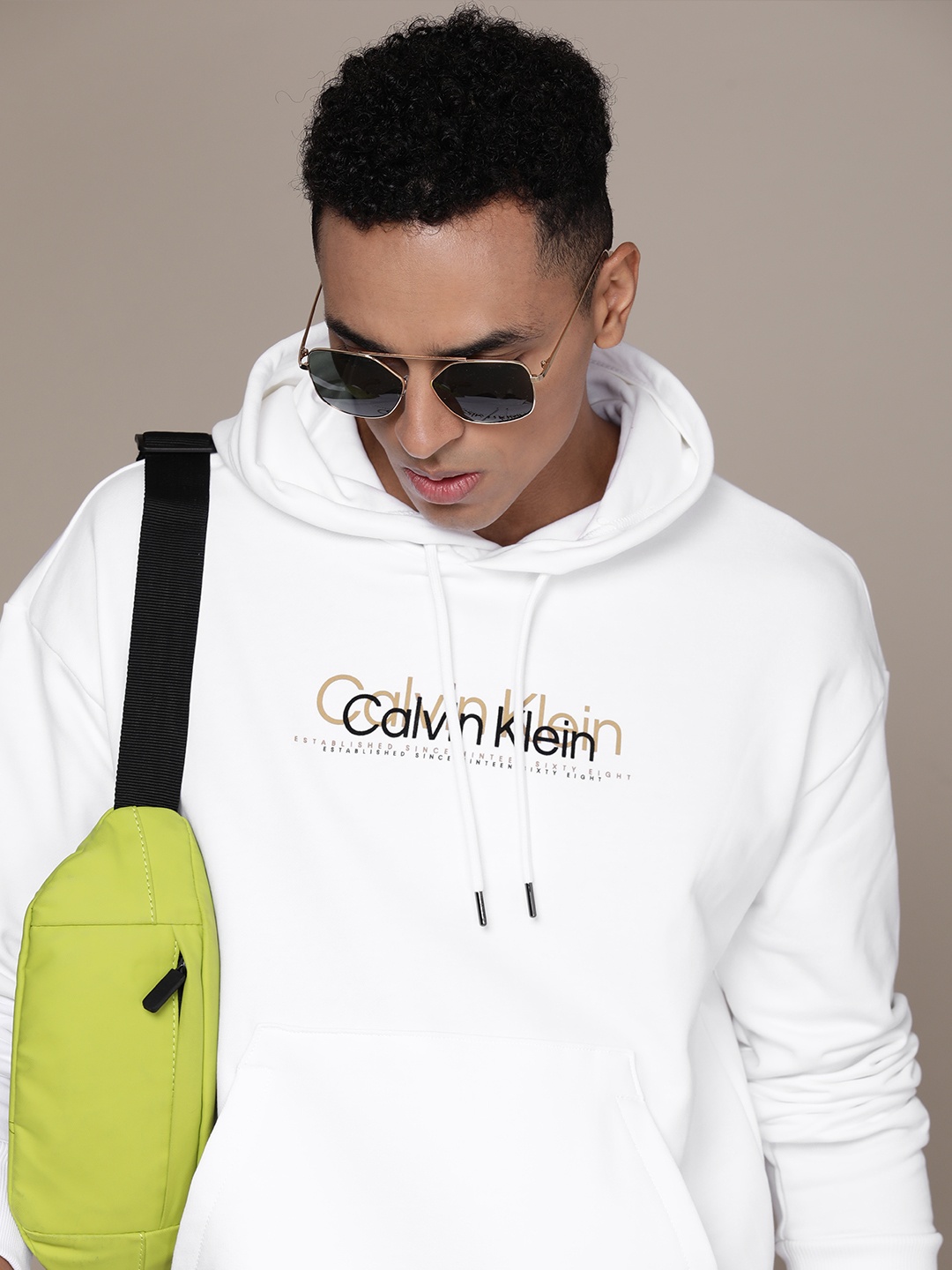 

Calvin Klein Jeans Pure Cotton Hooded Sweatshirt, White