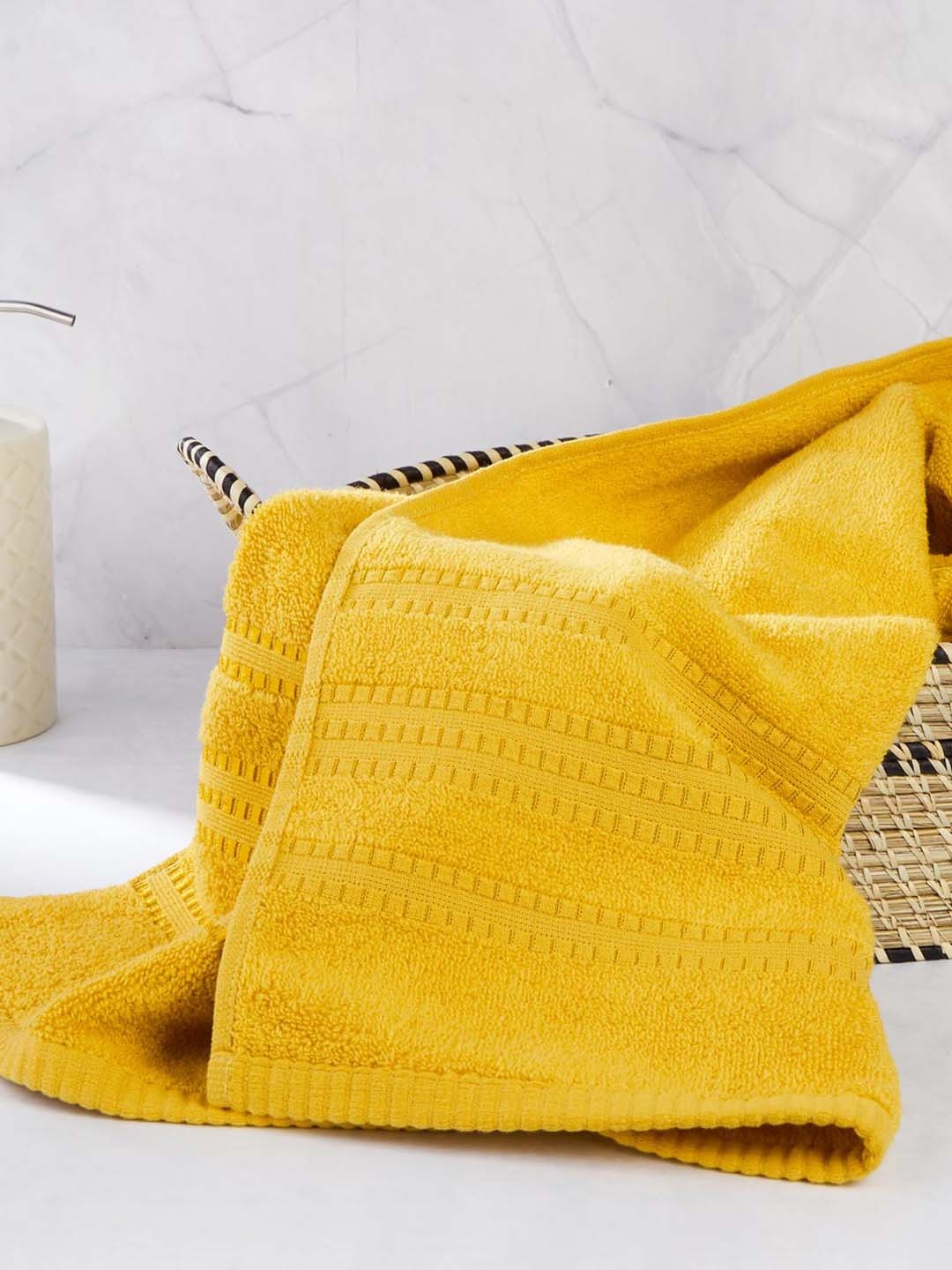 

Fabindia Yellow Solid 380 GSM Cotton Bath Towel