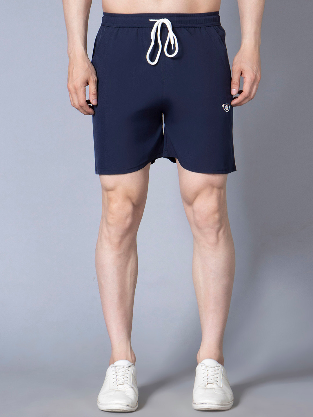 

WE PERFECT Men Mid-Rise Sports Shorts, Navy blue