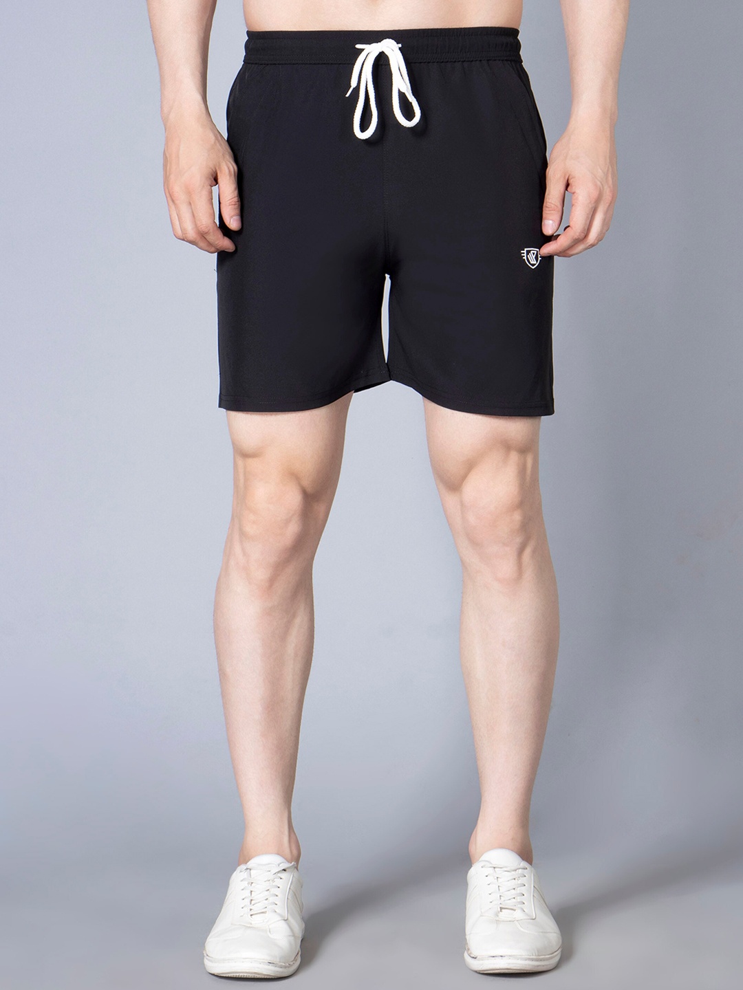 

WE PERFECT Men Mid-Rise Knitted Shorts, Black
