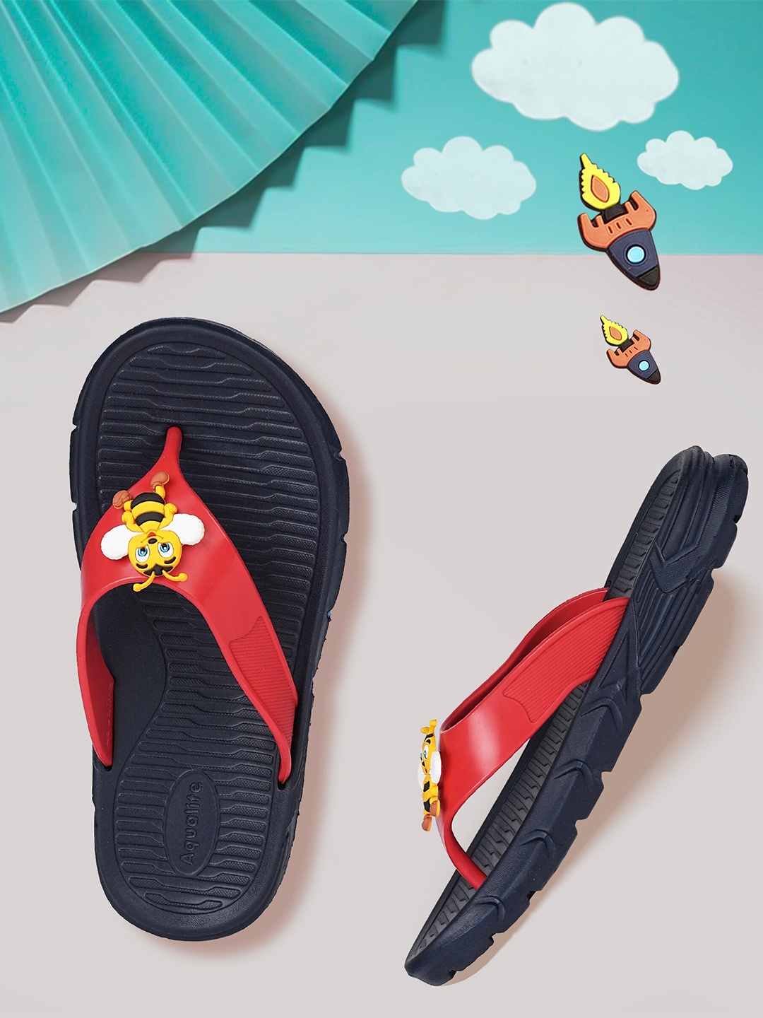

Aqualite Kids Textured Applique Thong Flip-Flops, Navy blue