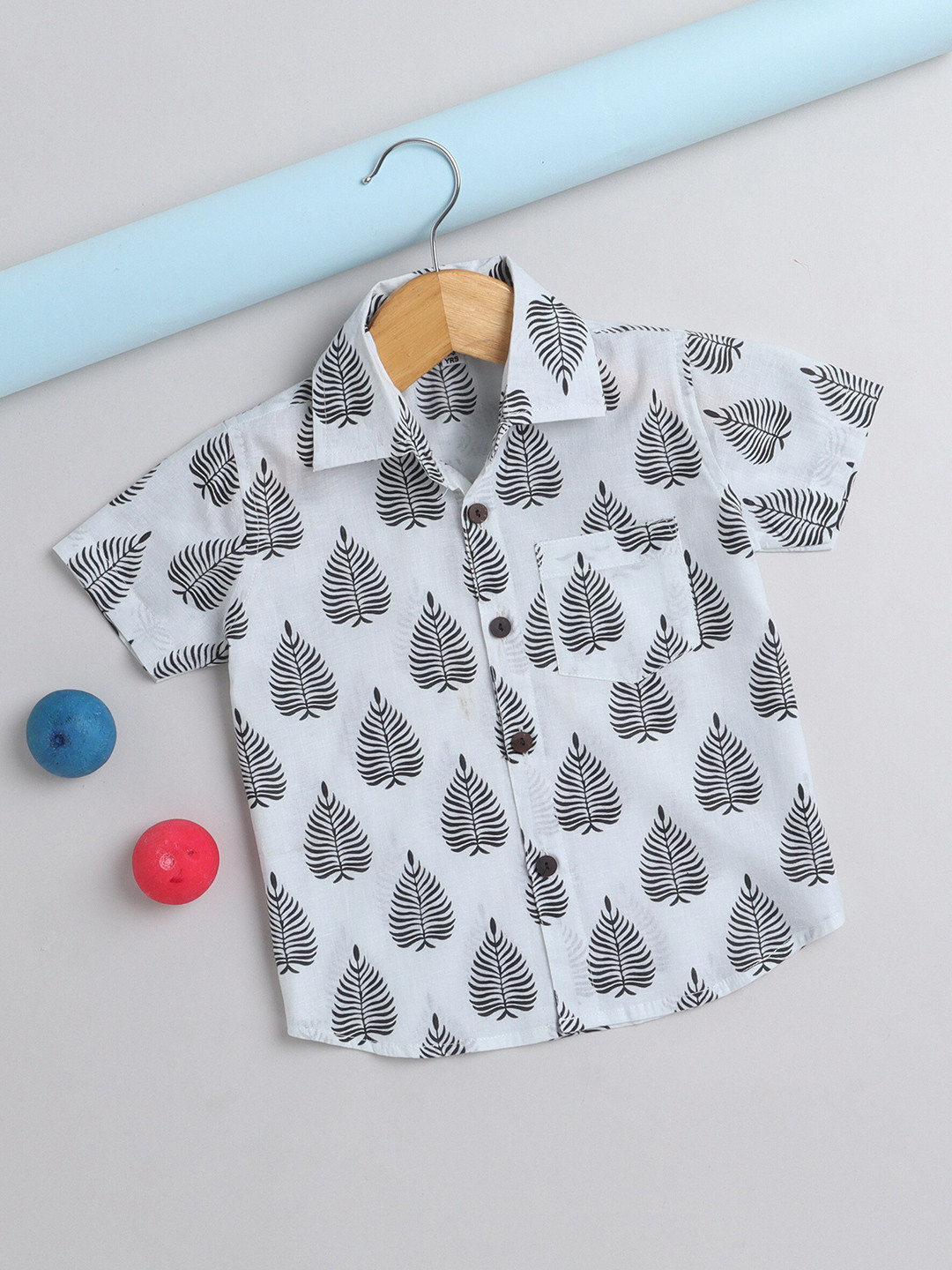 

The Magic Wand Boys Floral Printed Pure Cotton Casual Shirt, White