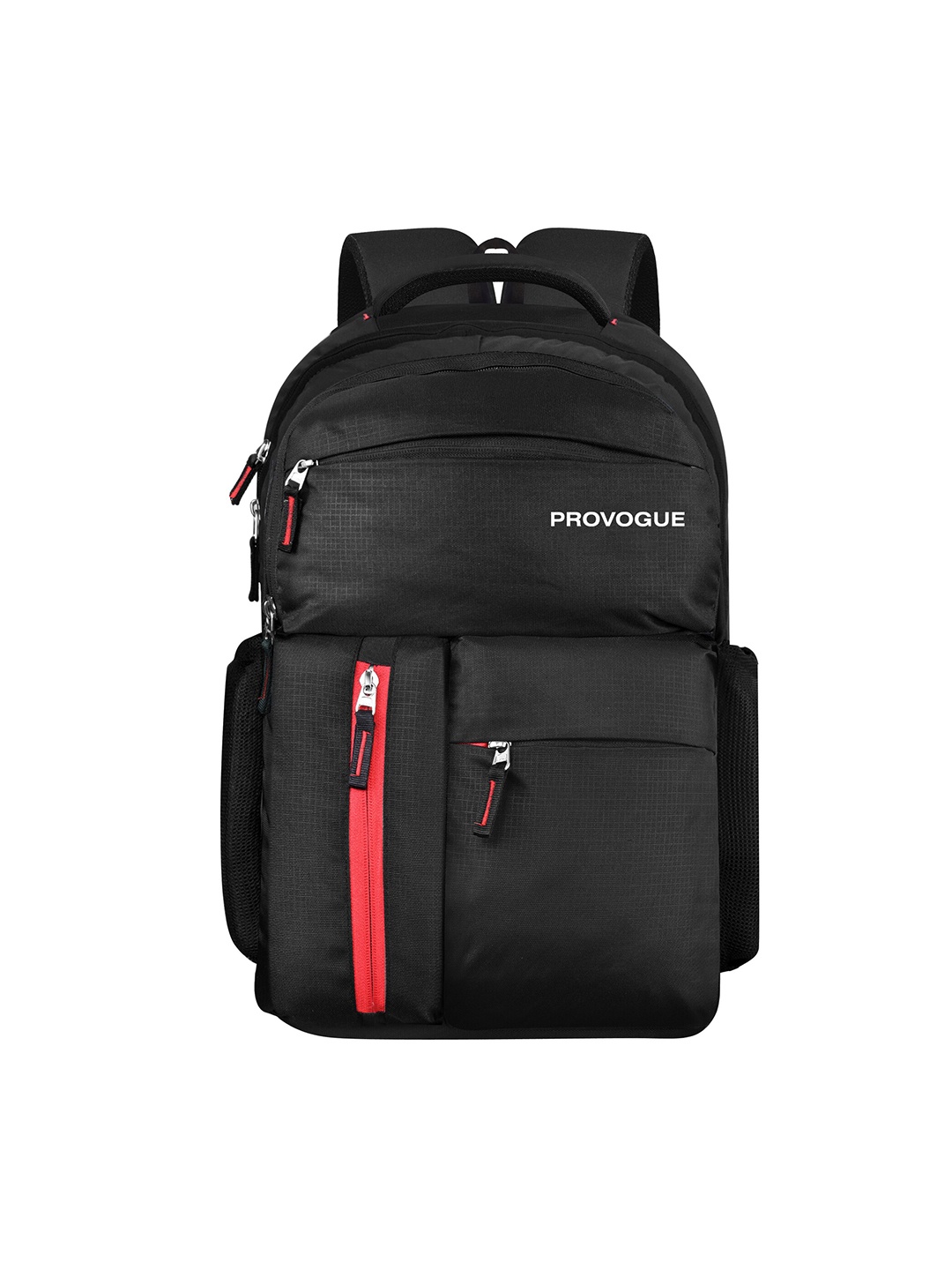 

Provogue Unisex Brand Logo Printed Up To 16 Inch Ergonomic Backpack & Rain Cover, Black