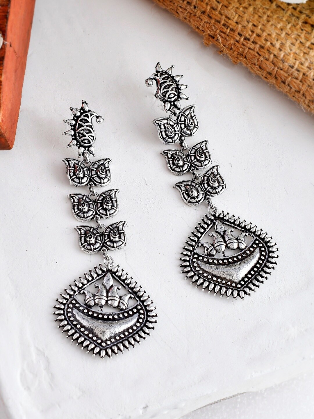 

Ishhaara Silver-Plated Classic Drop Earrings