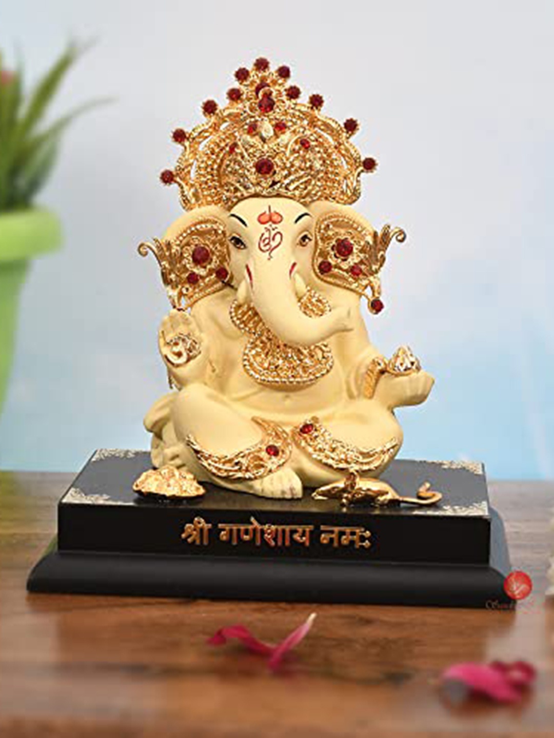 

Perpetual Cream-coloured & Pink Ganpati Showpiece