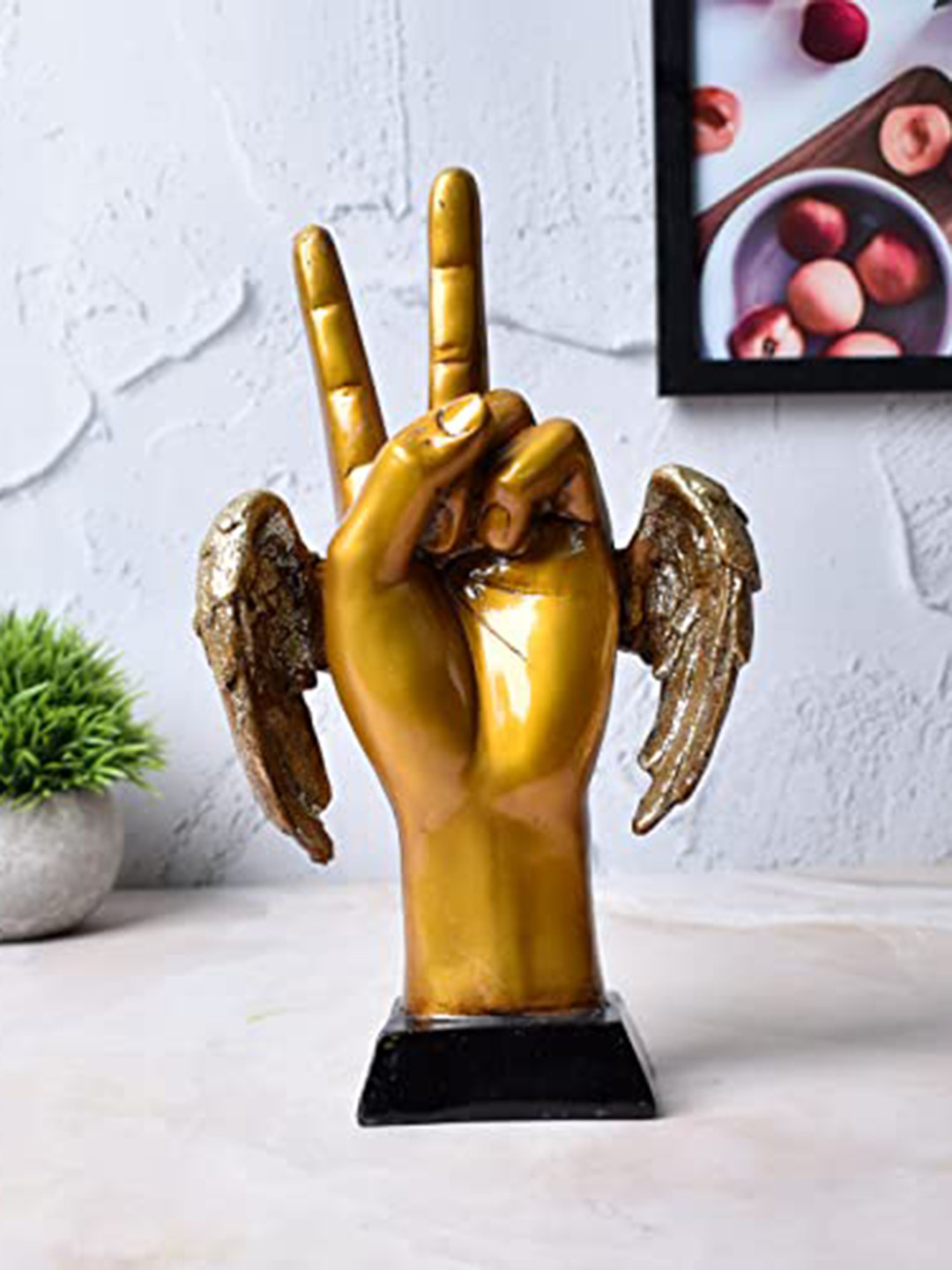 

Perpetual Brown Victory Hand Modern Abstract Art Statue Showpiece