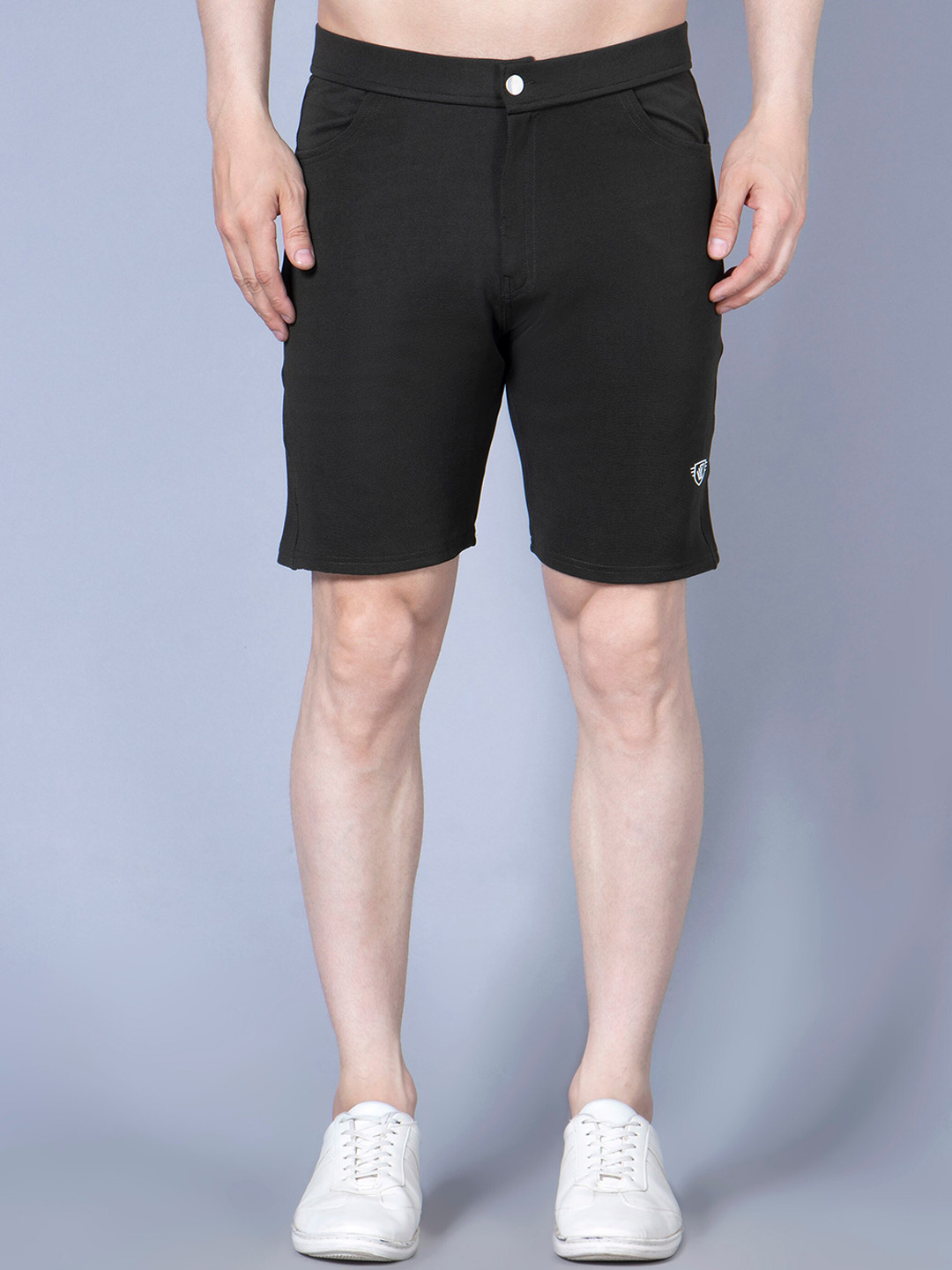 

WE PERFECT Men Mid-Rise Sports Shorts, Black