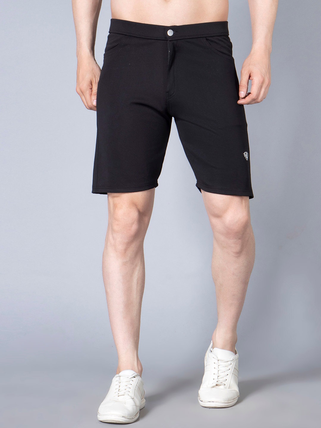 

WE PERFECT Men Mid-Rise Sports Shorts, Black