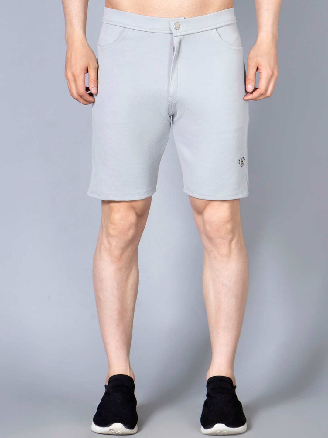 

WE PERFECT Men Mid-Rise Knitted Shorts, Grey