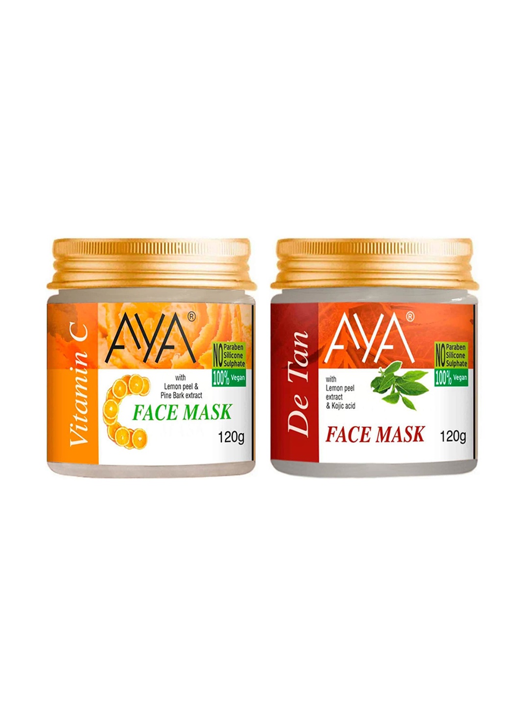 

AYA Set Of 2 Detan & Vitamin C Face Mask - 120g Each, Orange