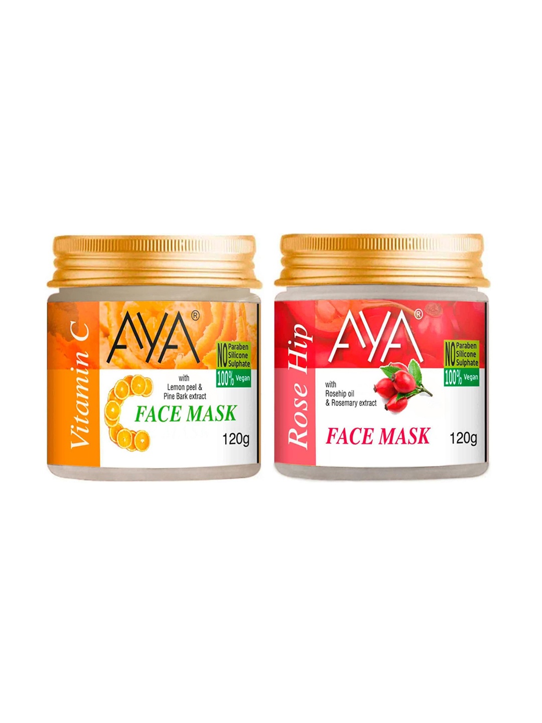 

AYA Set Of 2 Vitamin C & Rosehip Face Mask - 120g Each, Pink