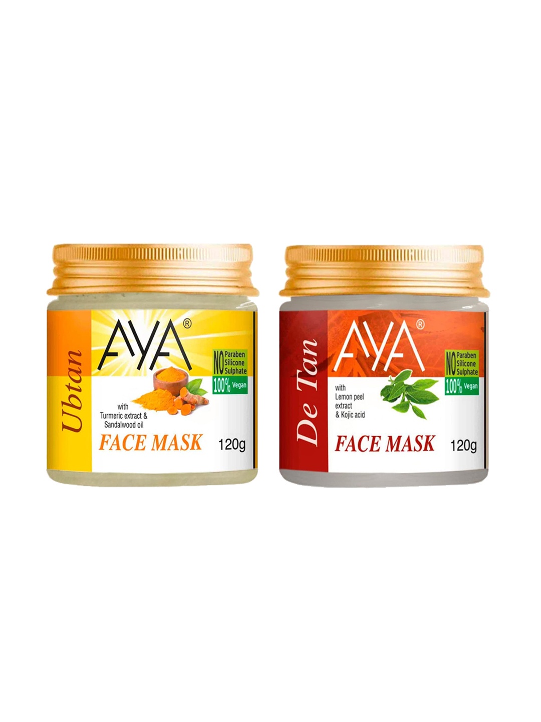 

AYA Set Of 2 Ubtan & Detan Face Mask 120 g Each, Multi
