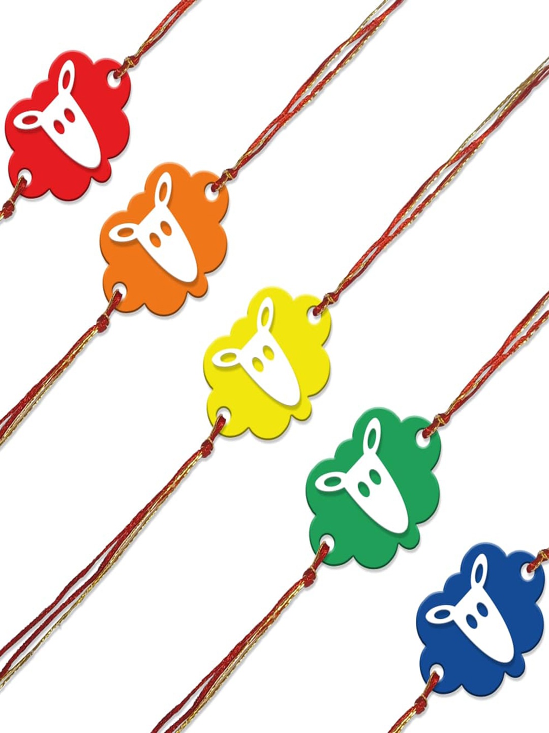 

The Art People Unisex Set Of 5 Sheep Motif Rakhi, Assorted