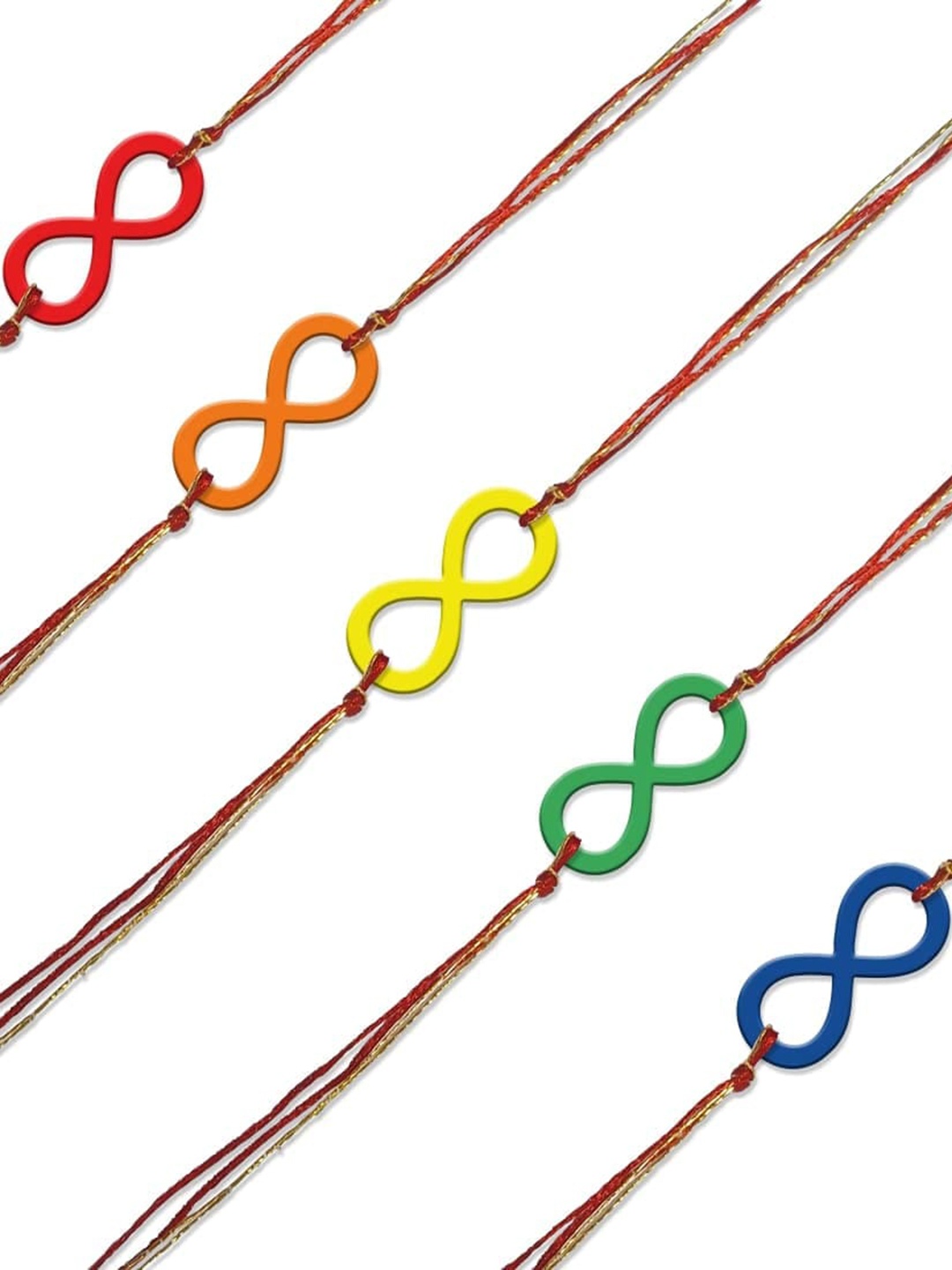 

The Art People Unisex Set Of 5 Infinity Rakhi, Assorted