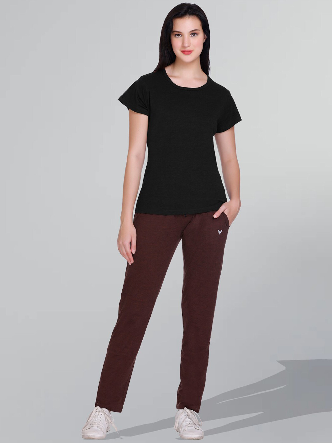 

GODFREY Round Neck Cotton T-Shirt With Trousers, Black