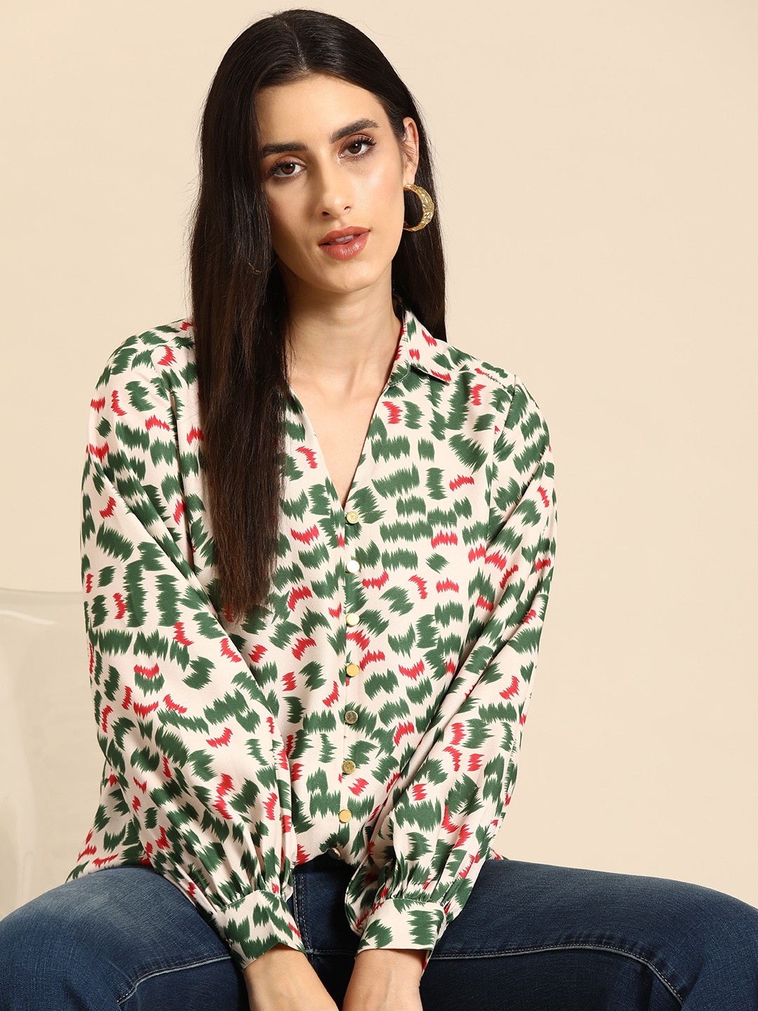

all about you Printed Casual Shirt, Off white