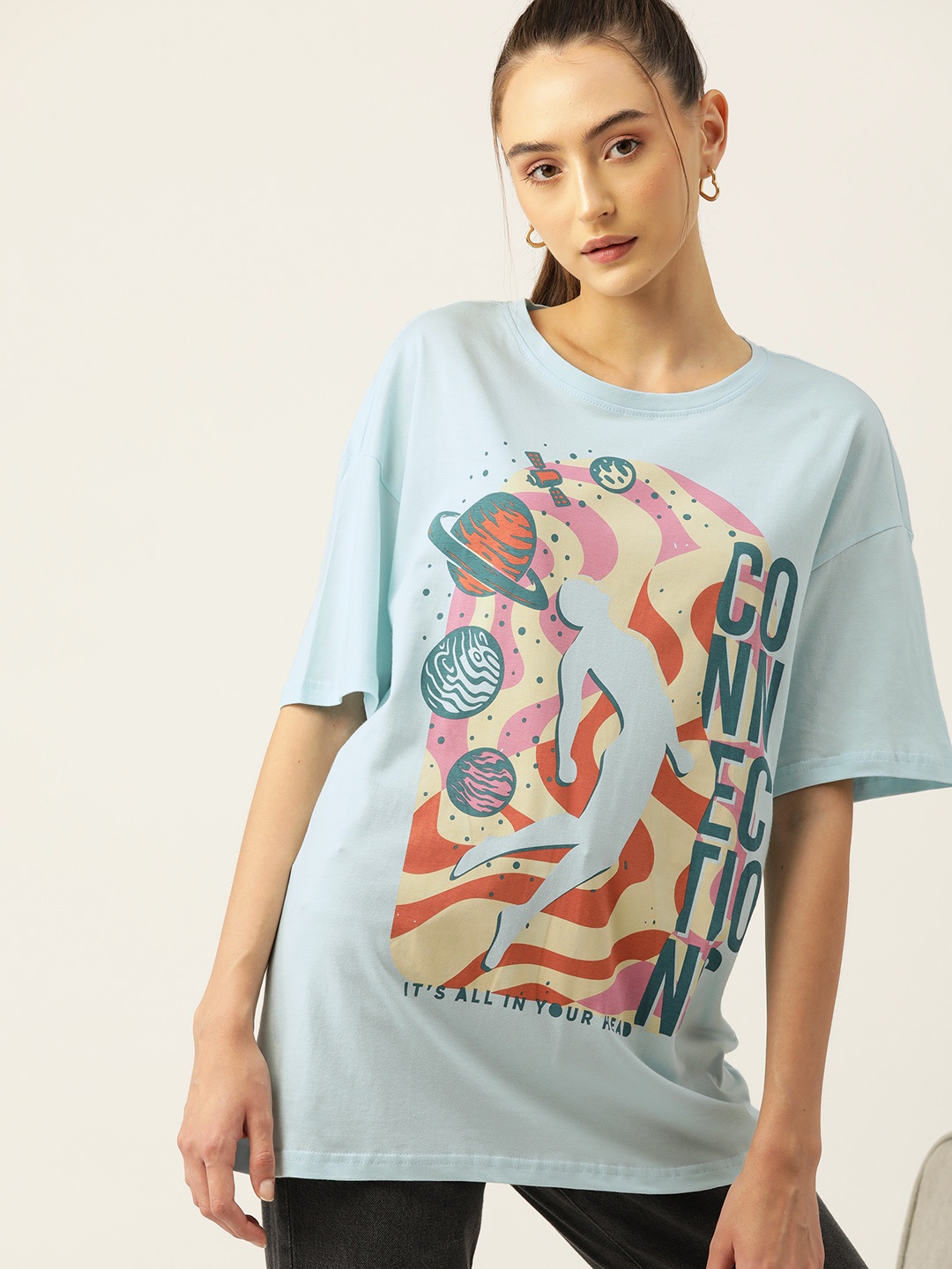 

DressBerry Women Graphic Printed T-shirt, Blue