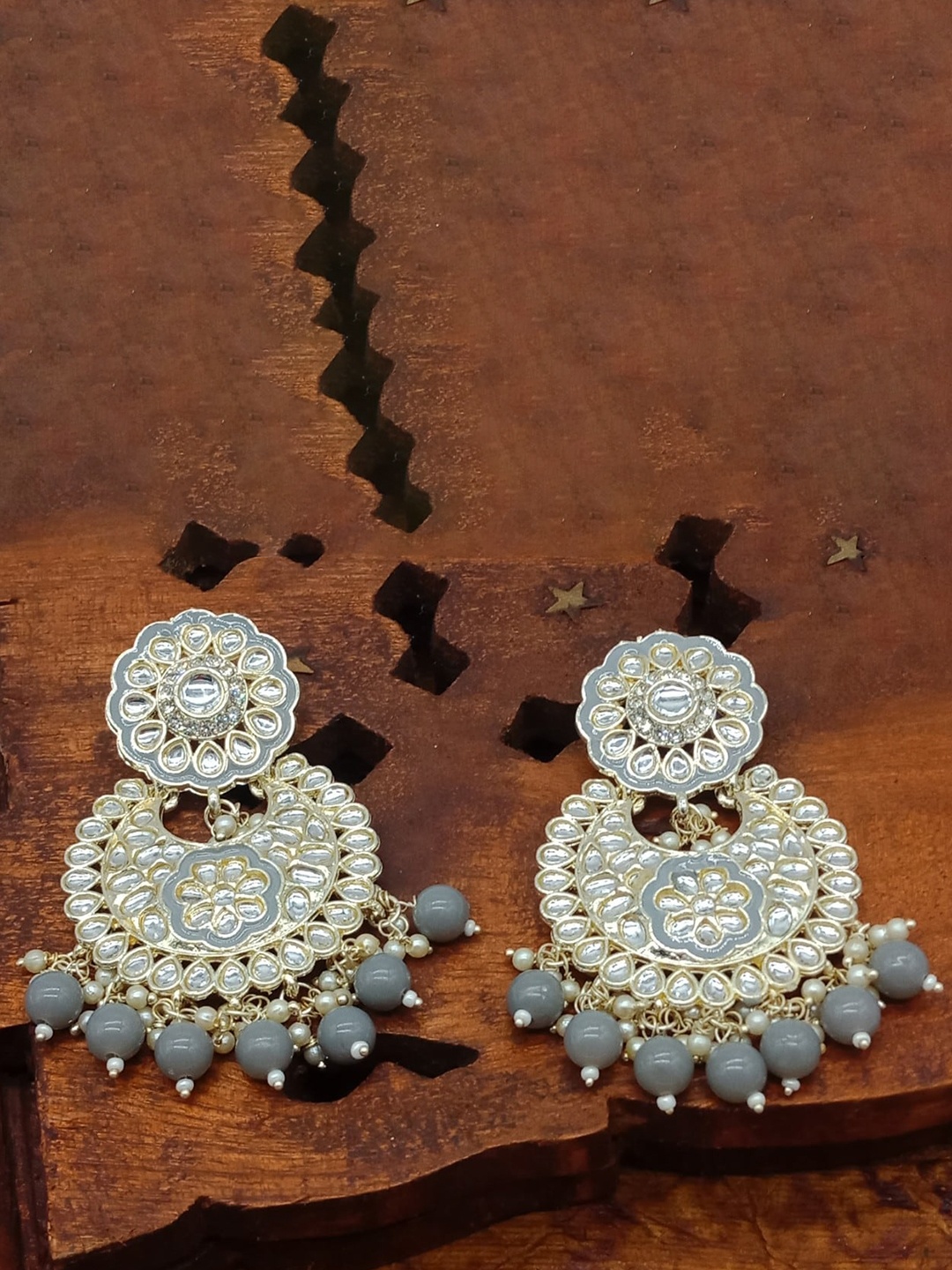 

AASHISH IMITATION Gold-Plated Contemporary Chandbalis
